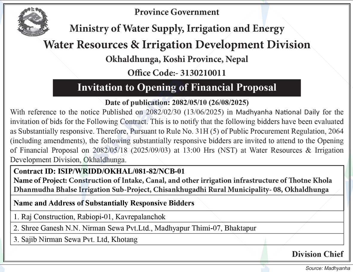 Water Resources & Irrigation Development Division, Okhaldhunga