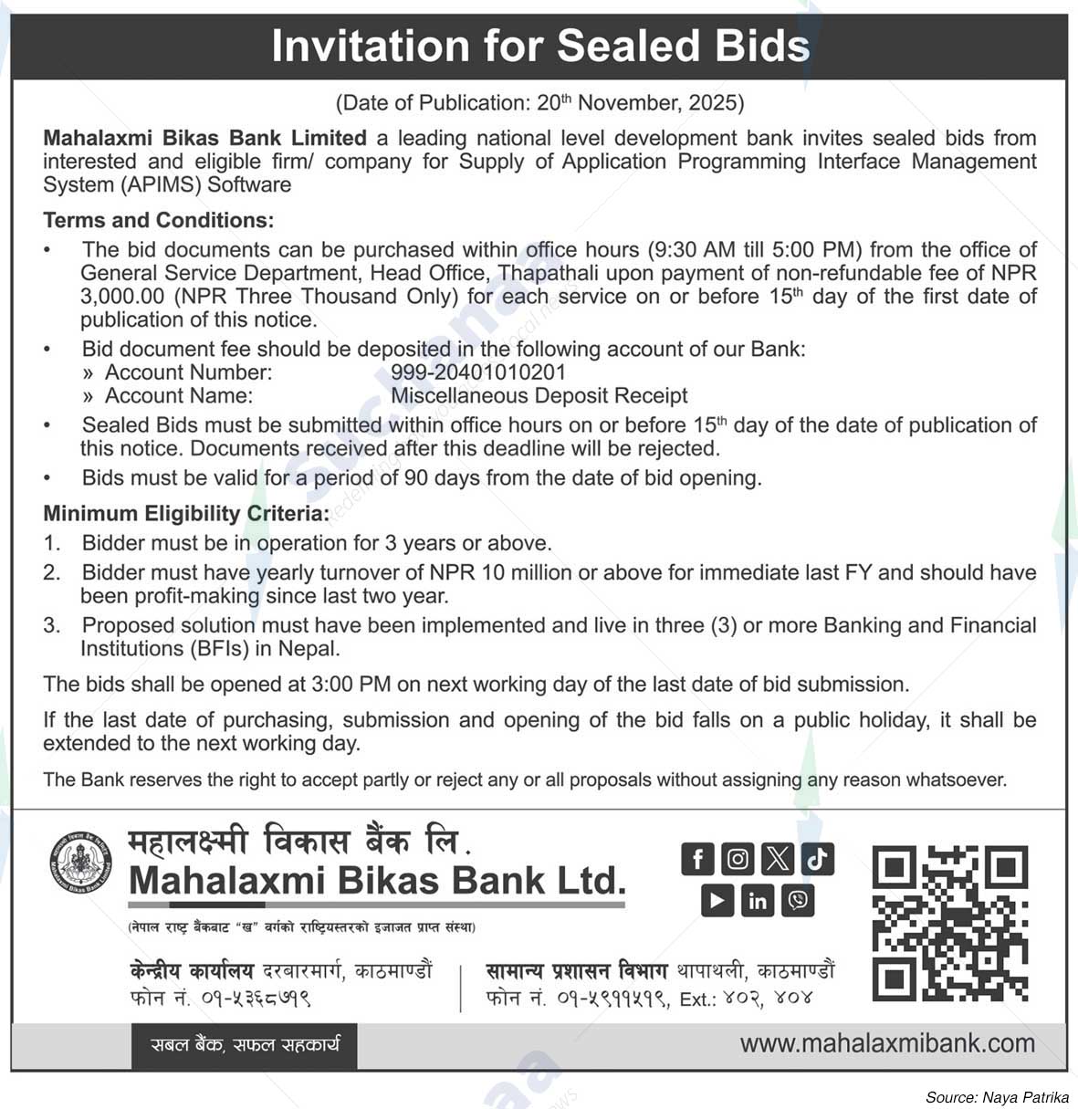 Mahalaxmi Bikas Bank Ltd.