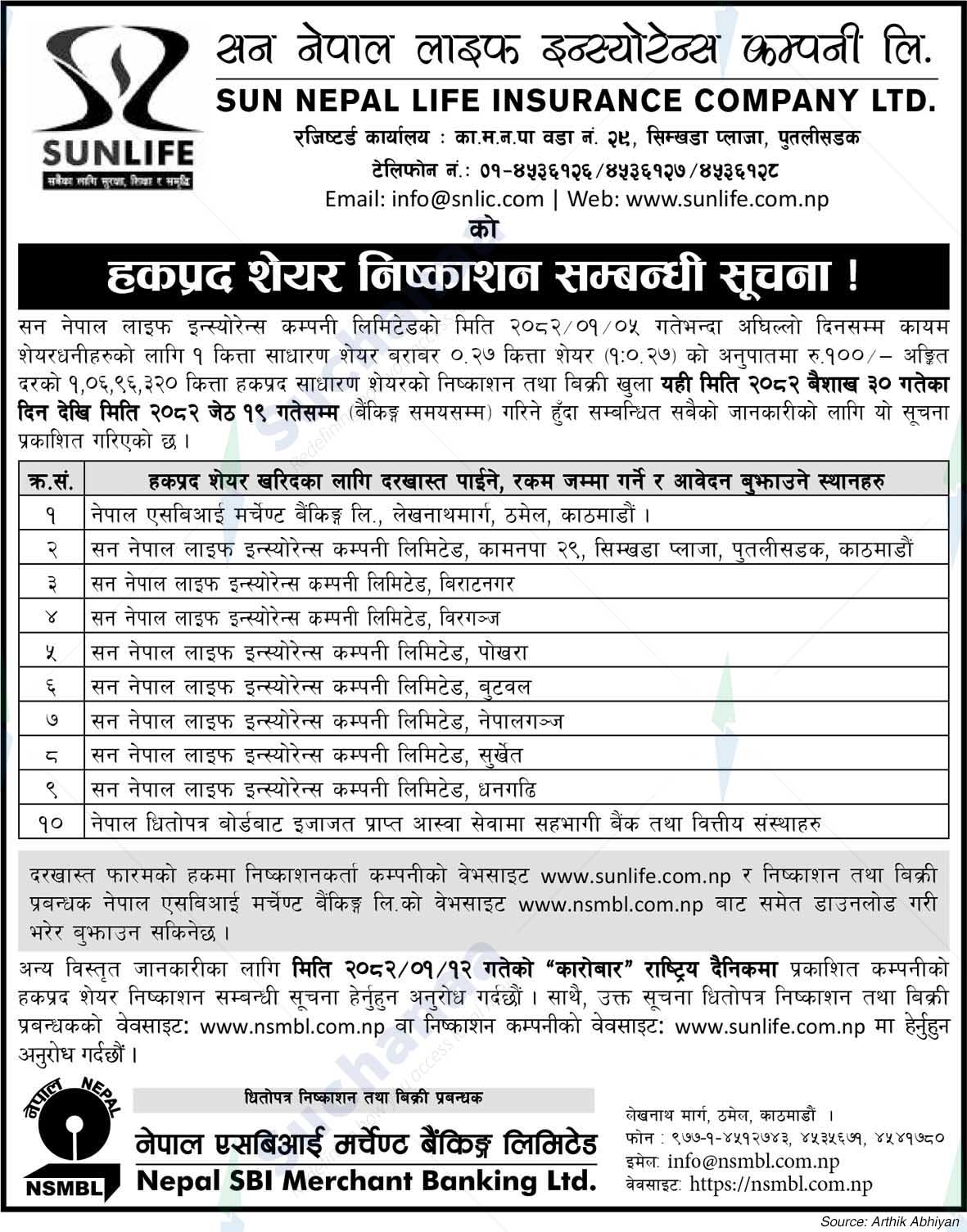 Sun Nepal Life Insurance Company Limited