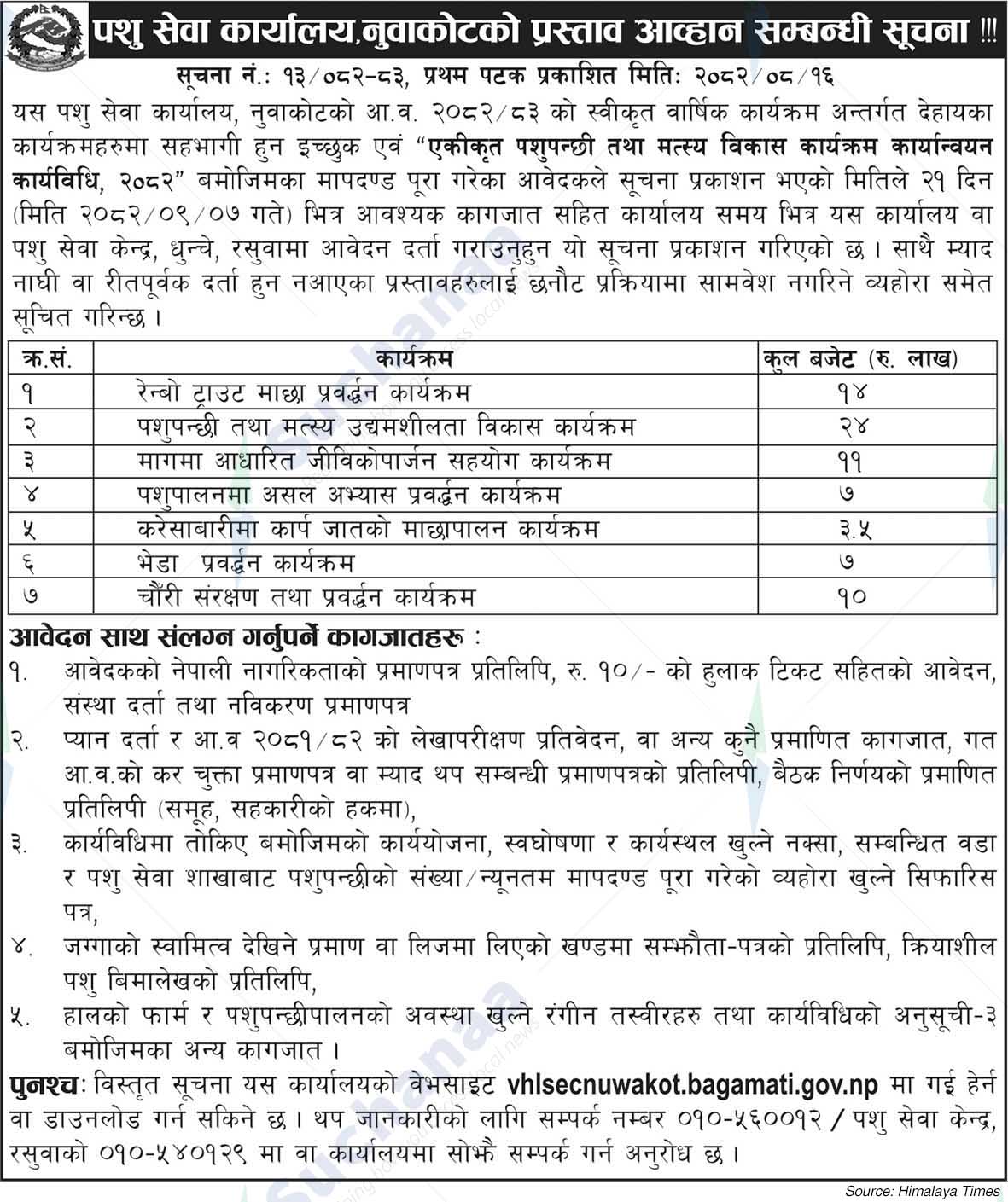 Animal Service Office, Nuwakot