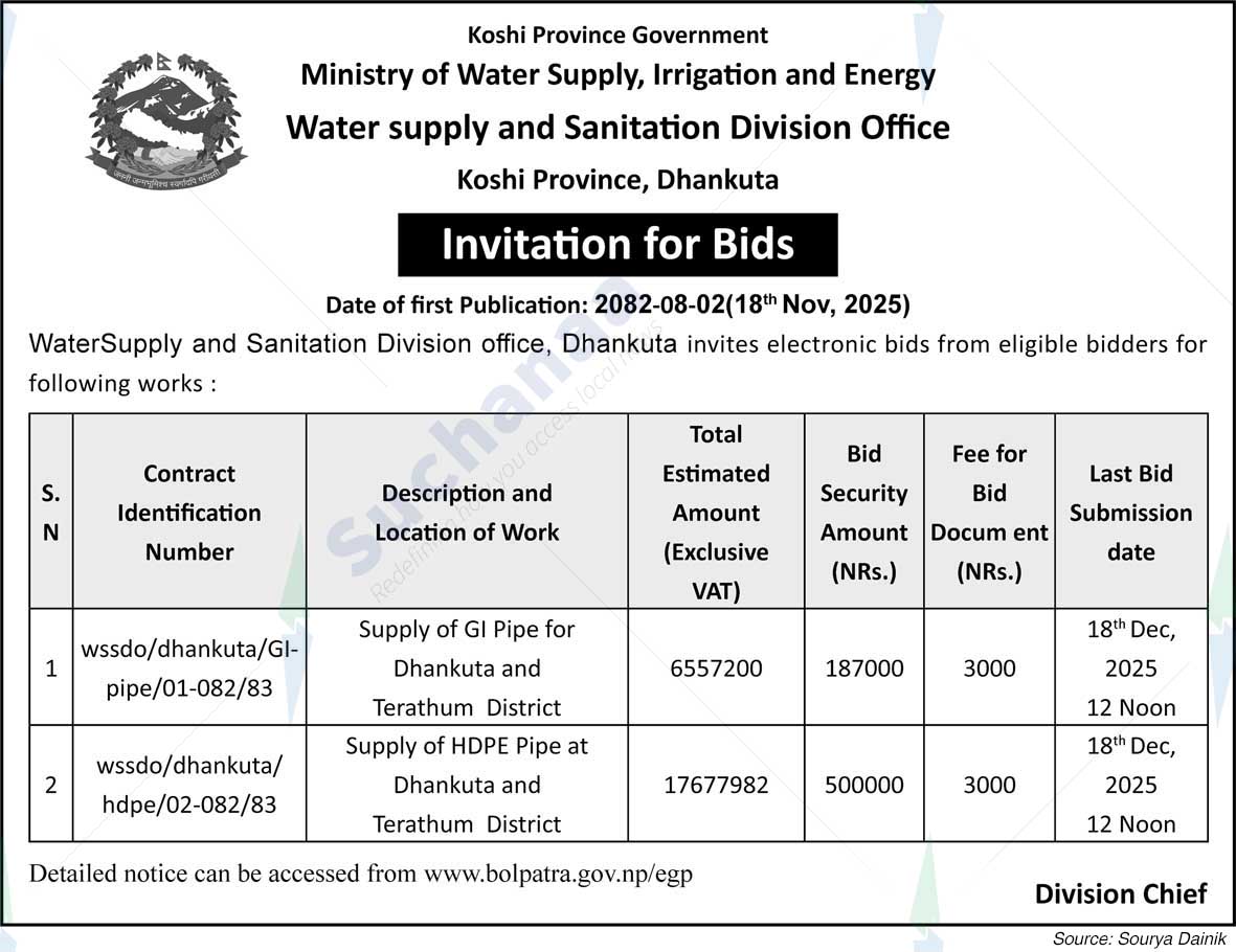 Water supply and Sanitation Division Office, Koshi Province, Dhankuta