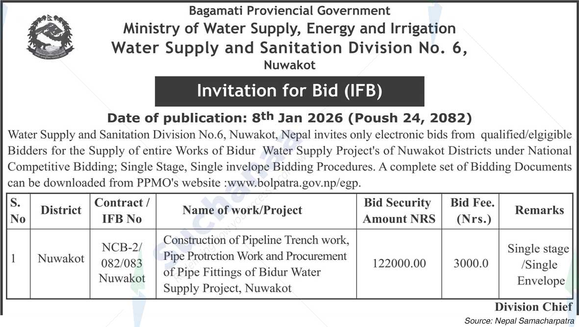 Water Supply and Sanitation Division No. 6, Nuwakot