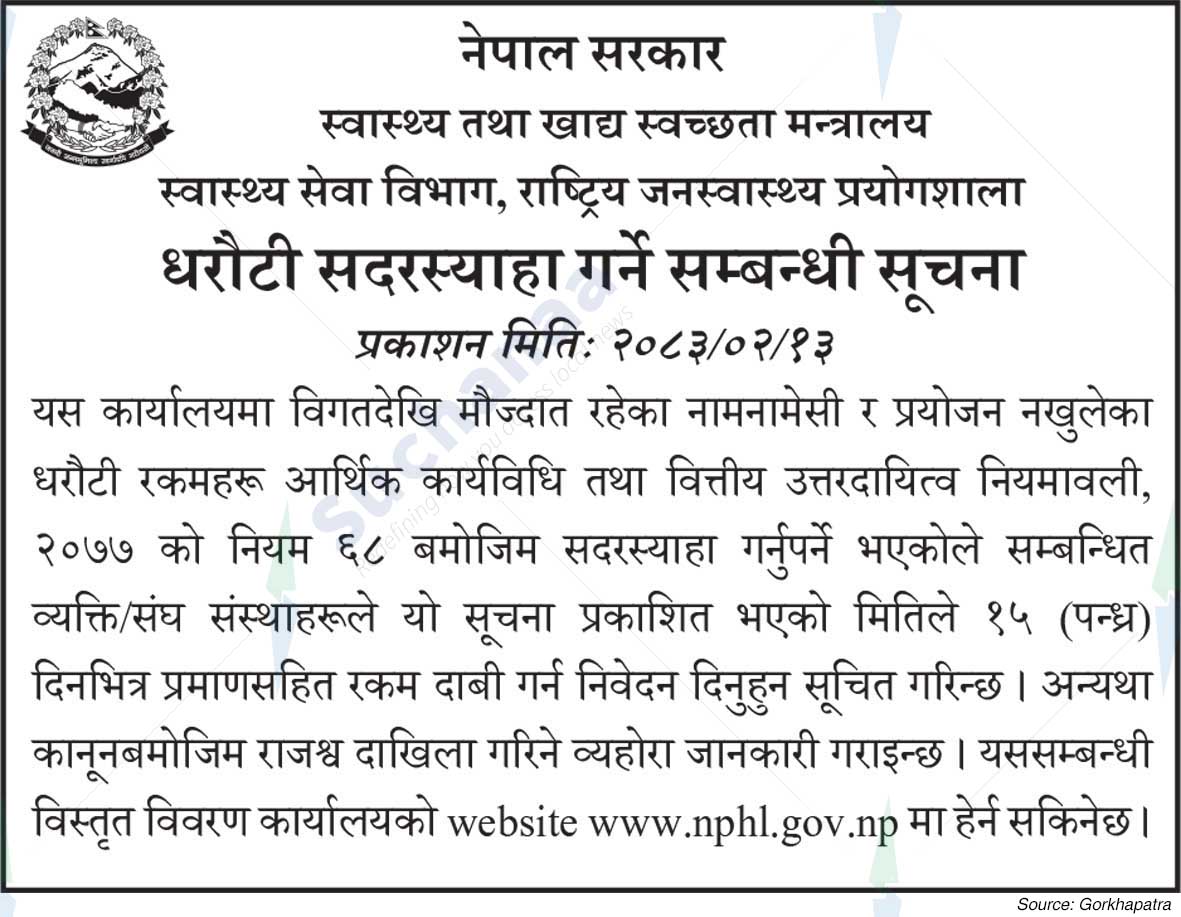 National Public Health Laboratory (NPHL)