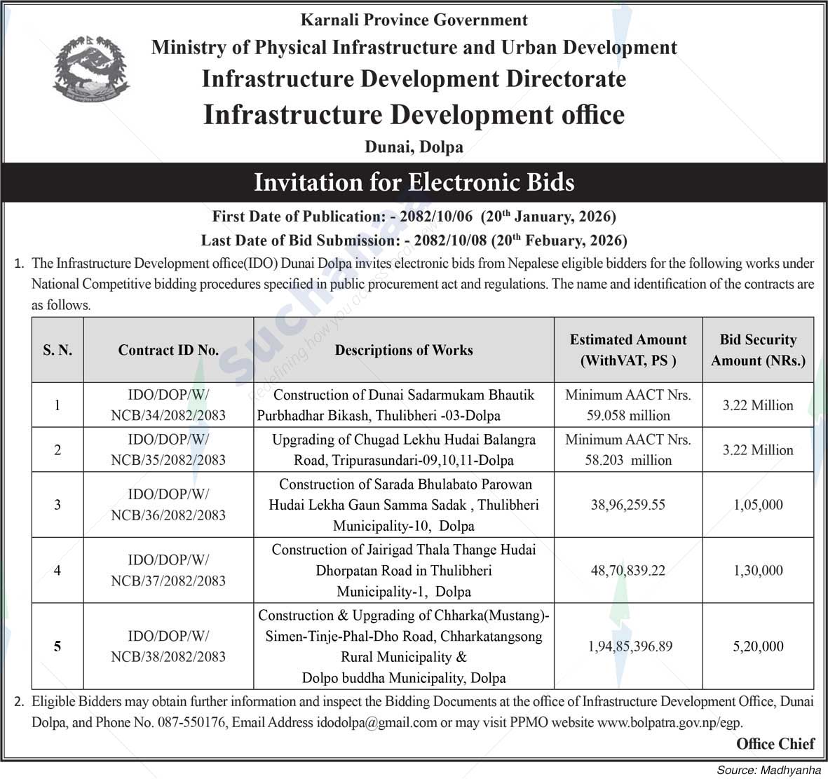 Infrastructure Development office, Dolpa