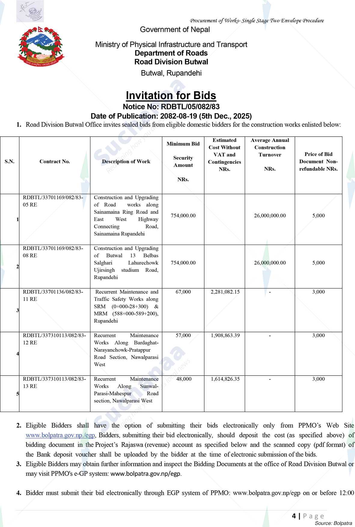 Road Division, Butwal