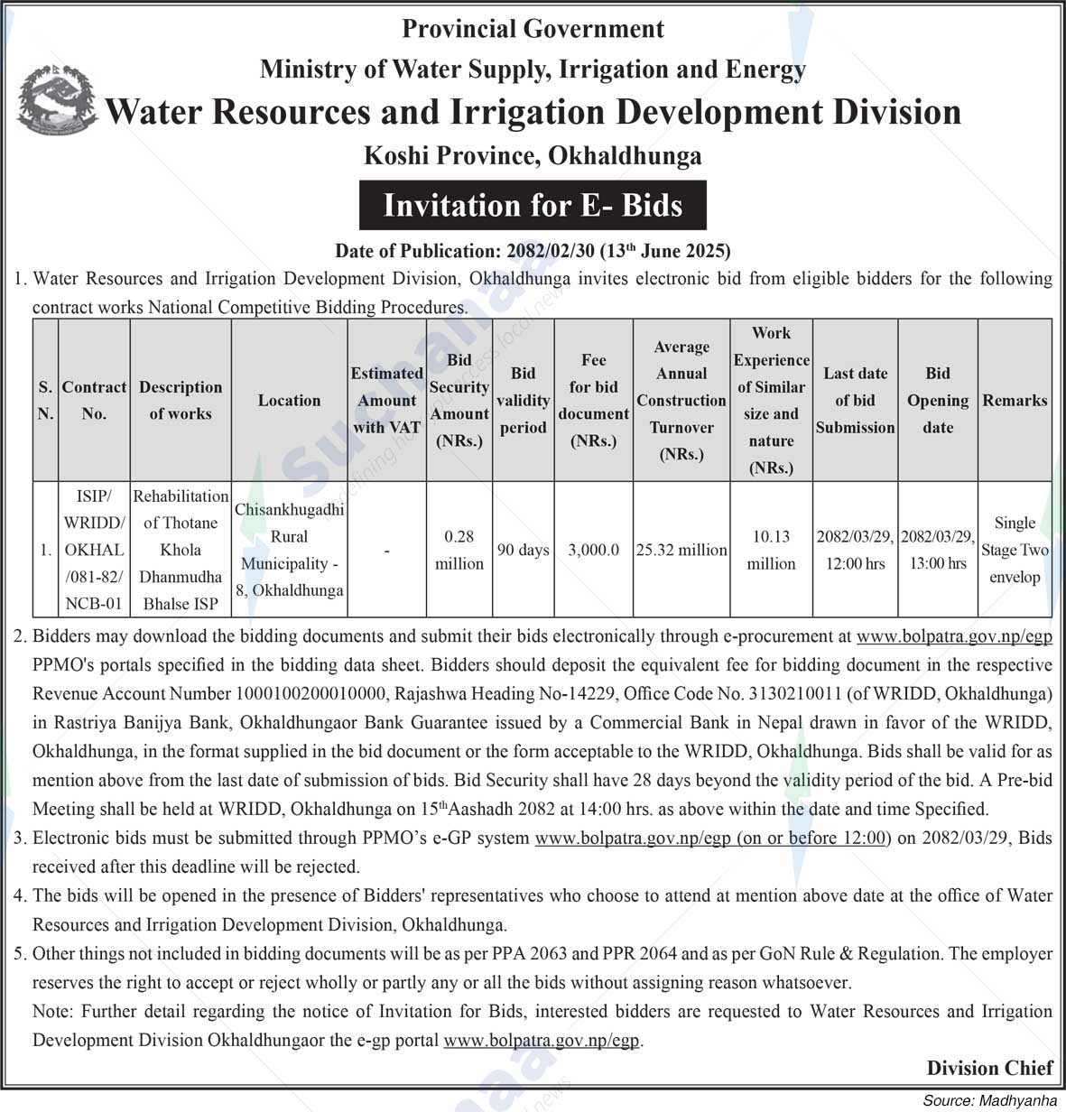 Water Resources and Irrigation Development Division