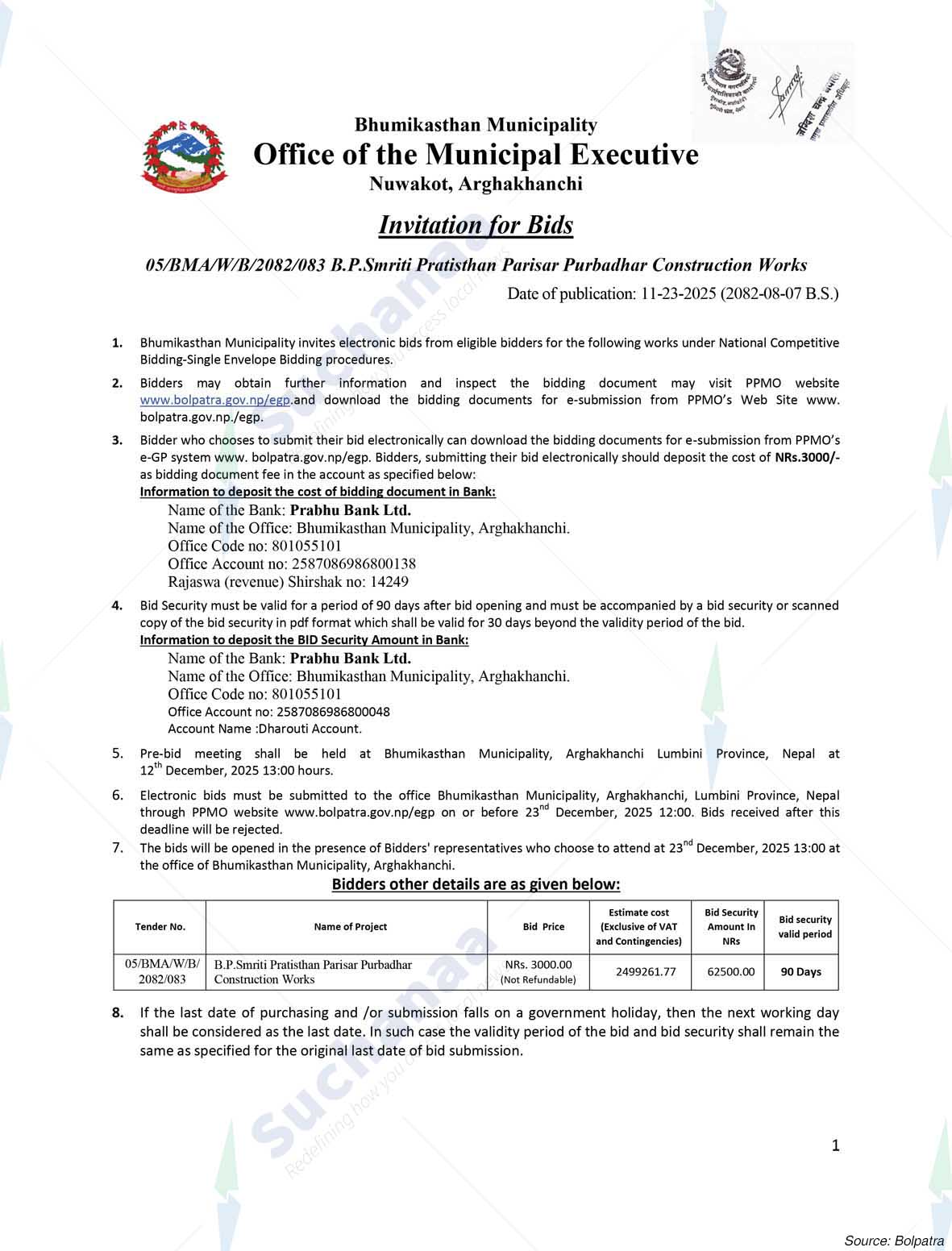 Bhumikasthan Municipality