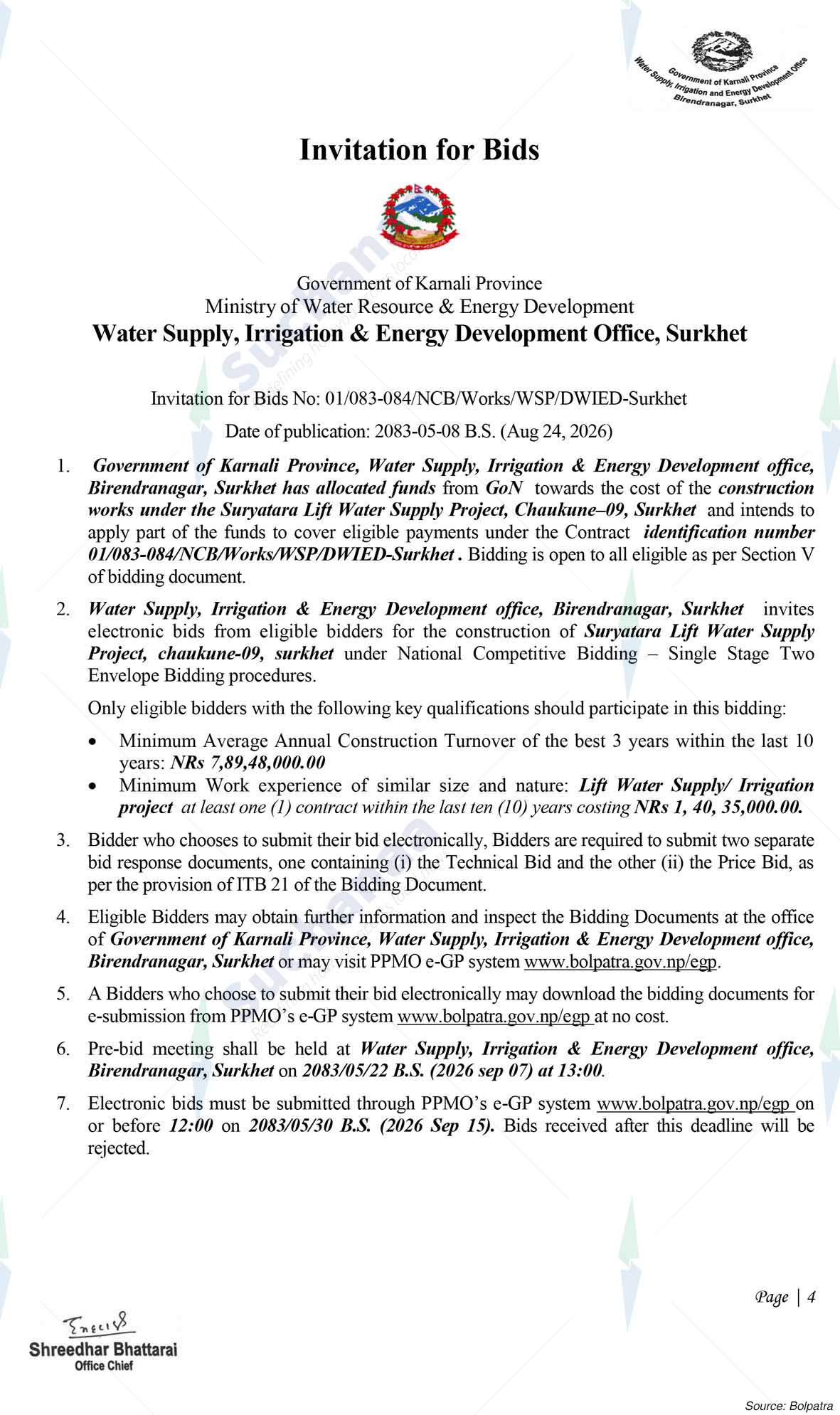 Water Supply Irrigation and Energy Development Office, Surkhet