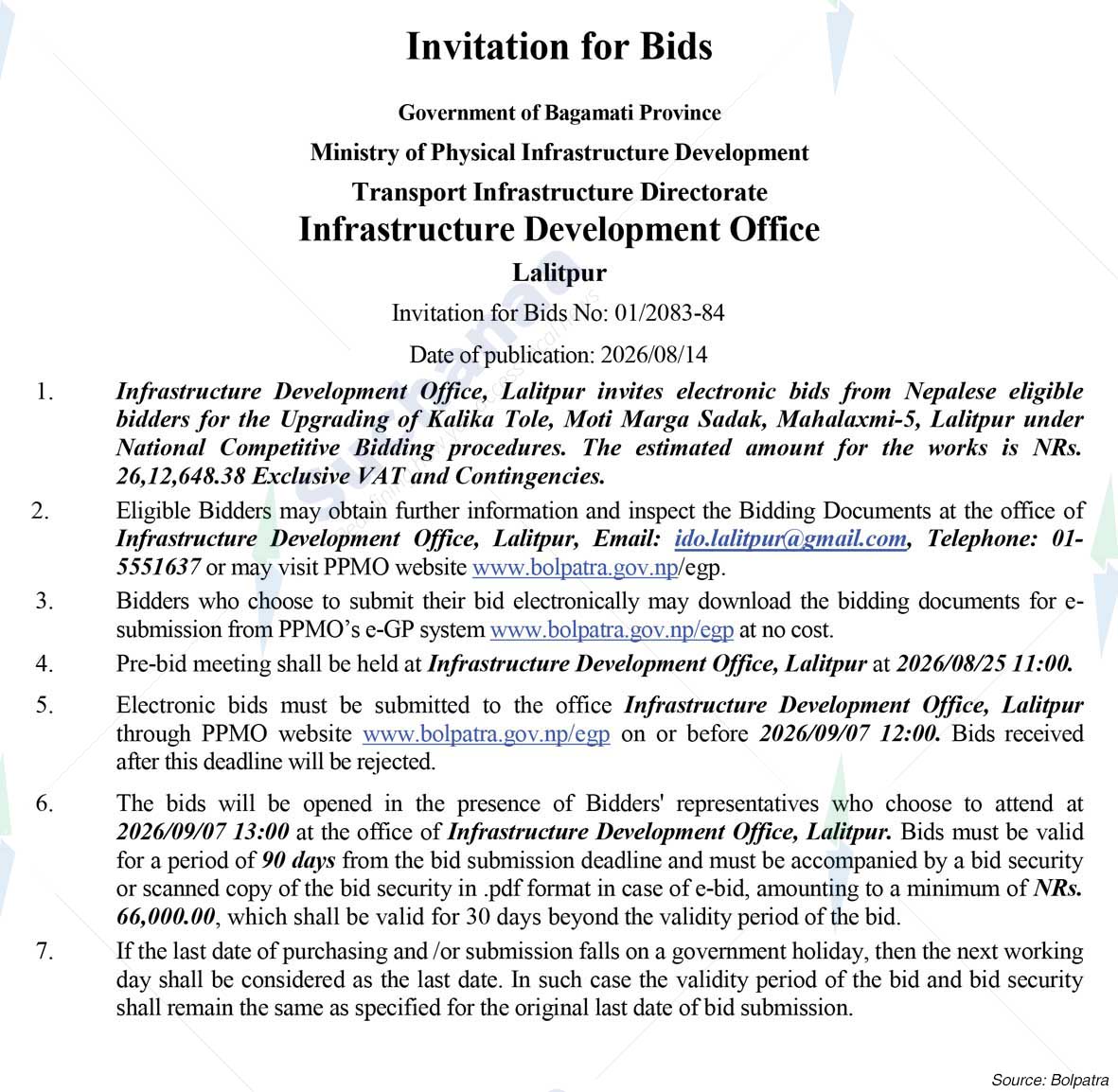 Infrastructure Development Office, Lalitpur