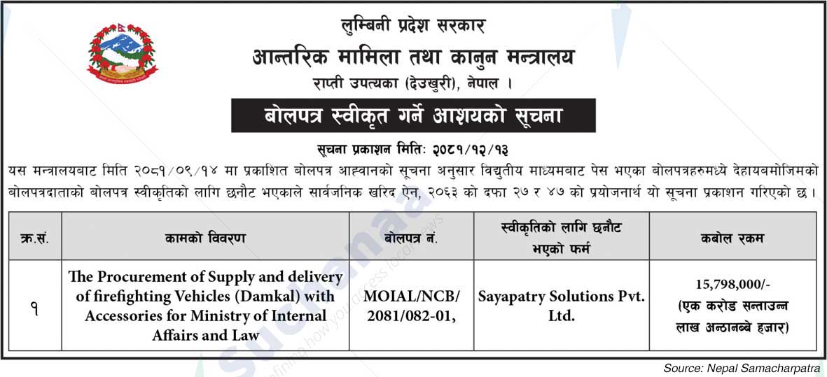Ministry of Home Affairs and Law