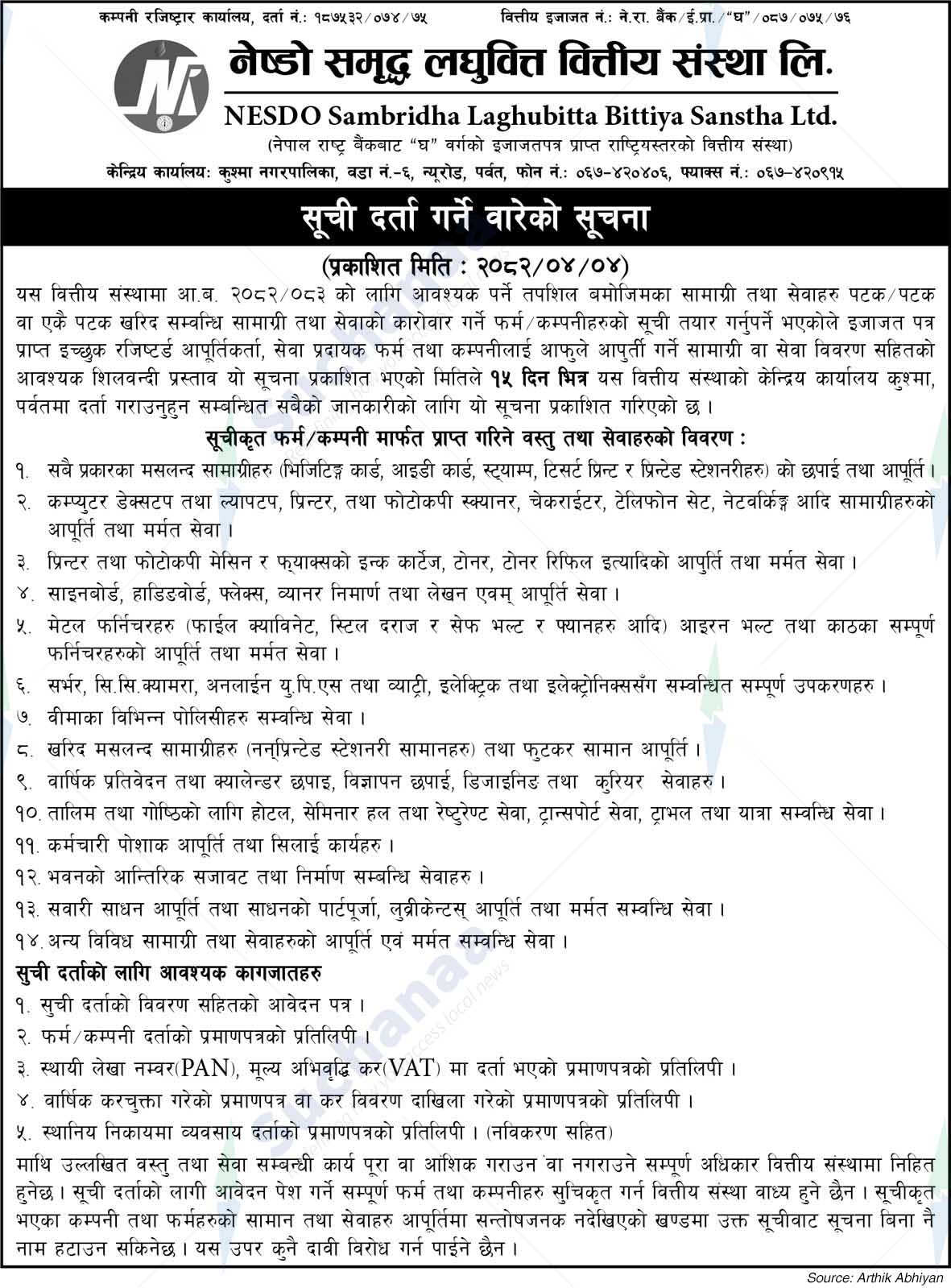 Nesdo Samridha Laghubitta Bittiya Sanstha Ltd.