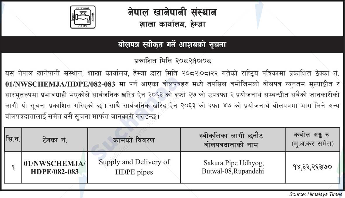 Nepal Water Supply Corporation (NSC)