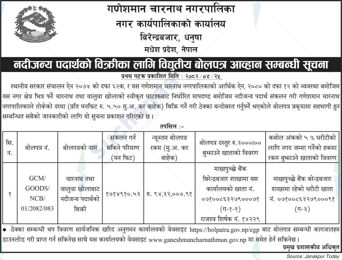 Ganeshman Charnath Municipality