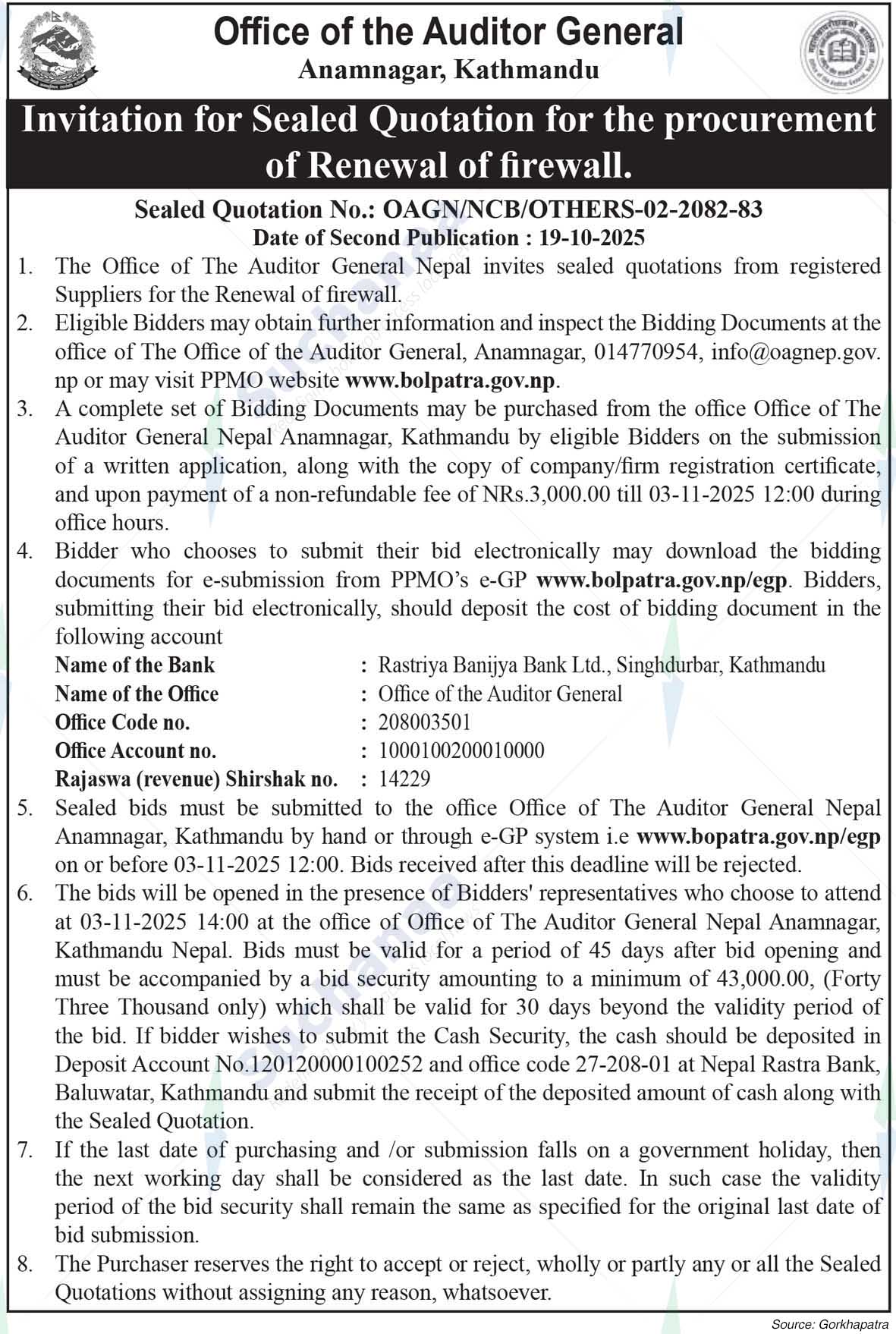 Office of the Auditor General