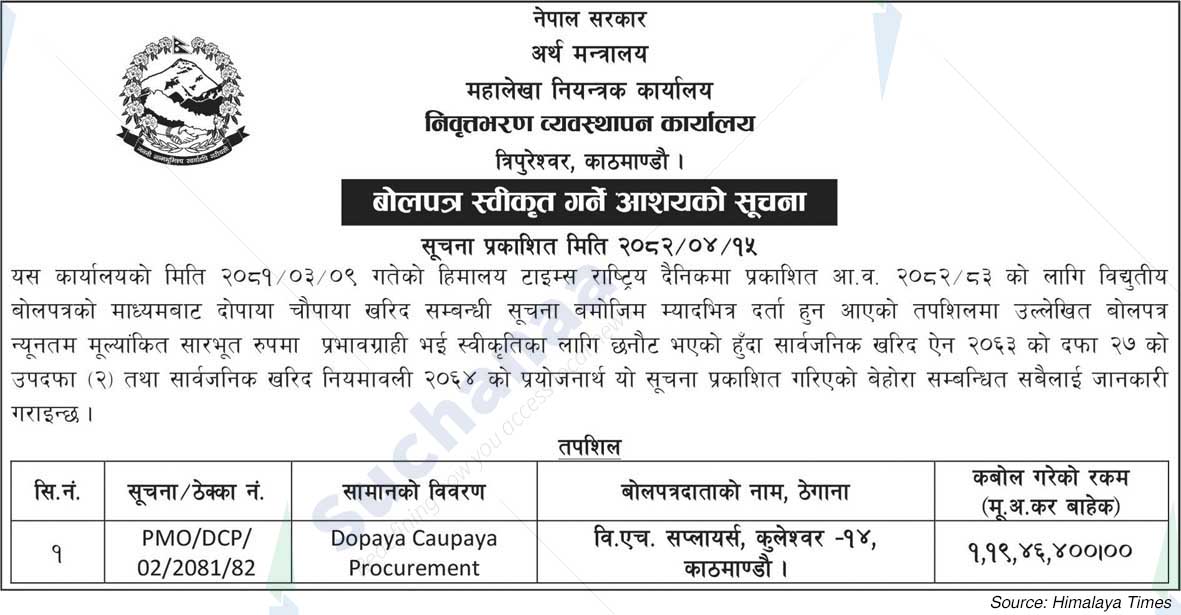 Pension Management office