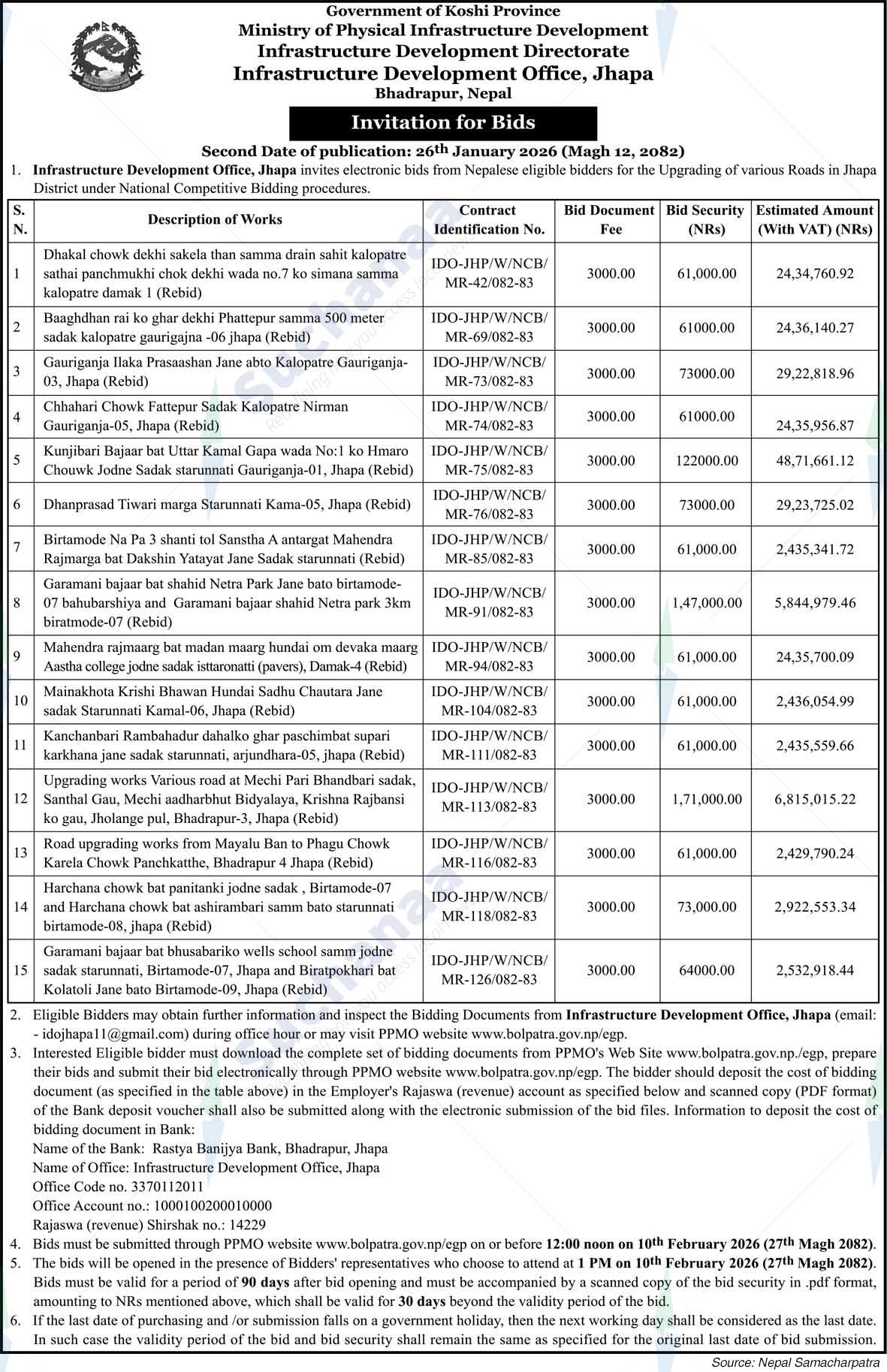 Infrastructure Development Office, Jhapa,  Bhadrapur