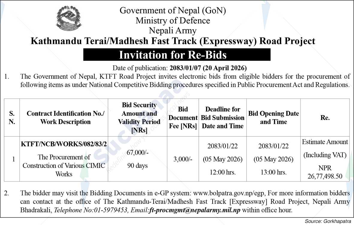 Kathmandu-Terai / Madesh Fast Track (Express Way) Road Project