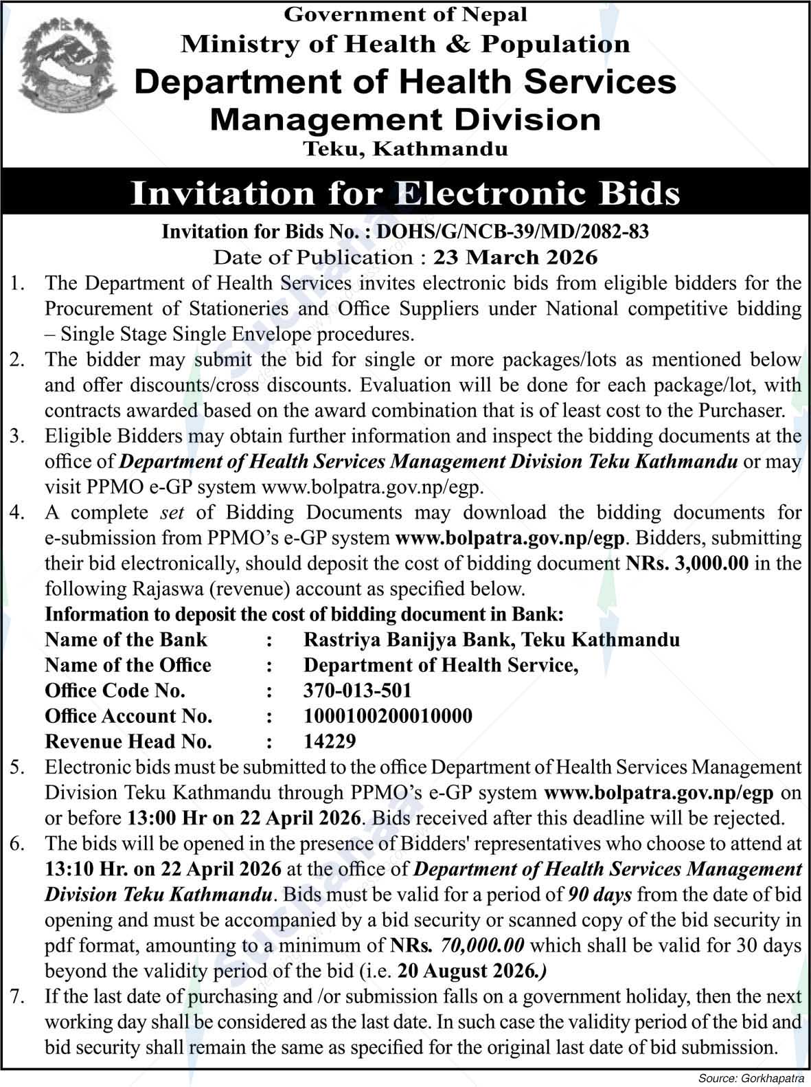 Department of Health Services, Teku, kathmandu