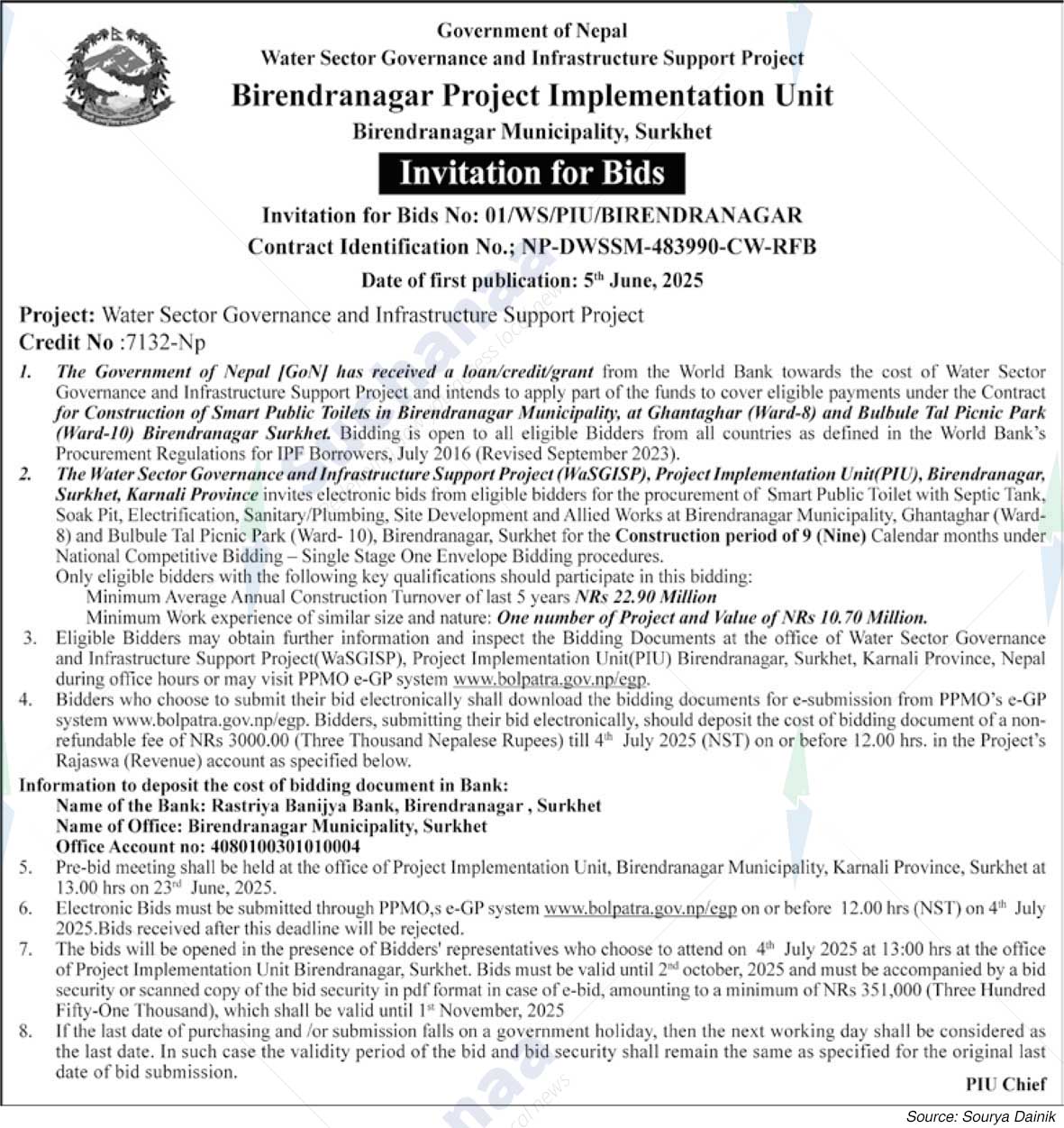 Birendranagar Project Implementation Unit