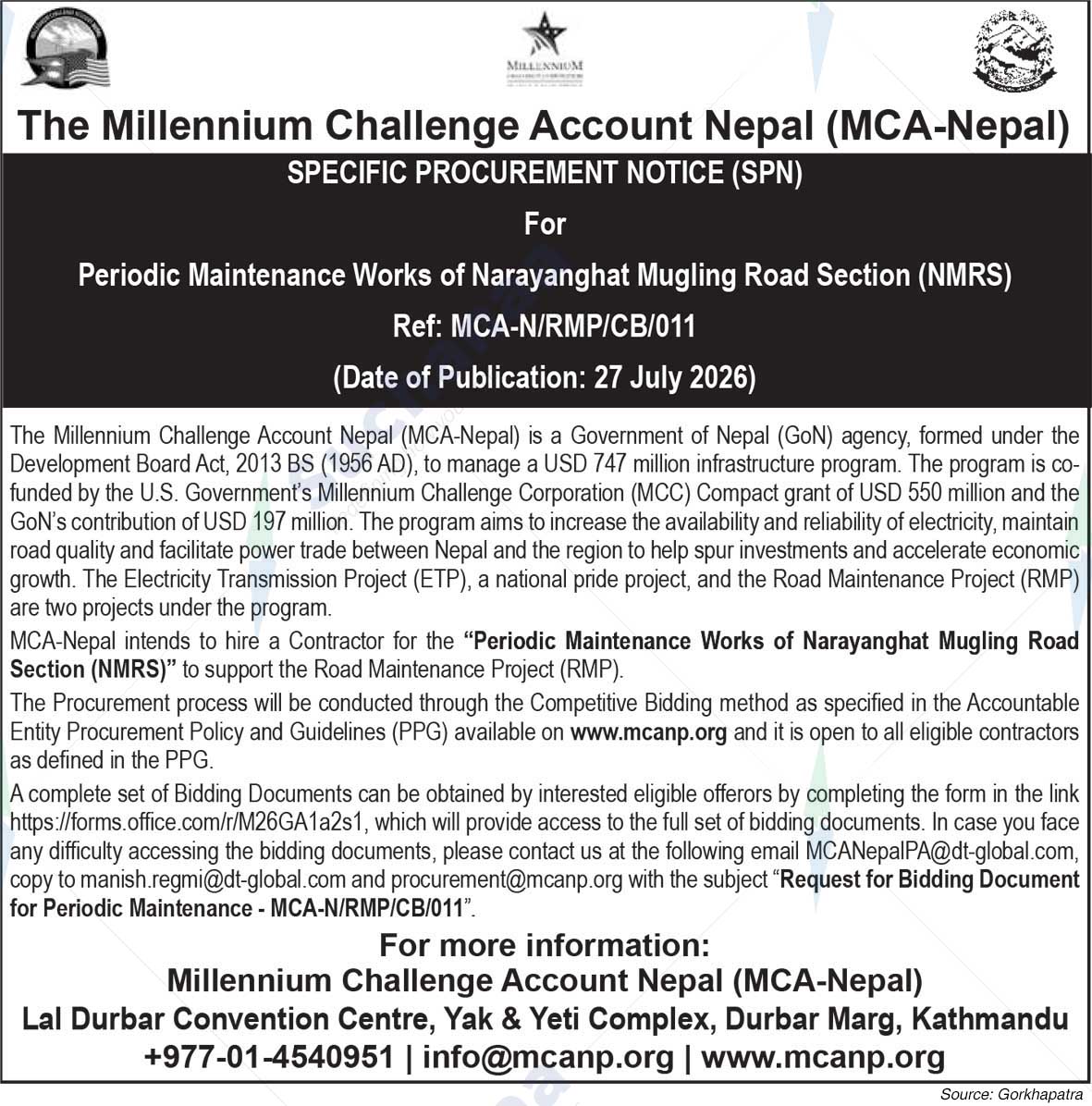 Millennium Challenge Account Nepal (MCA-NEPAL)