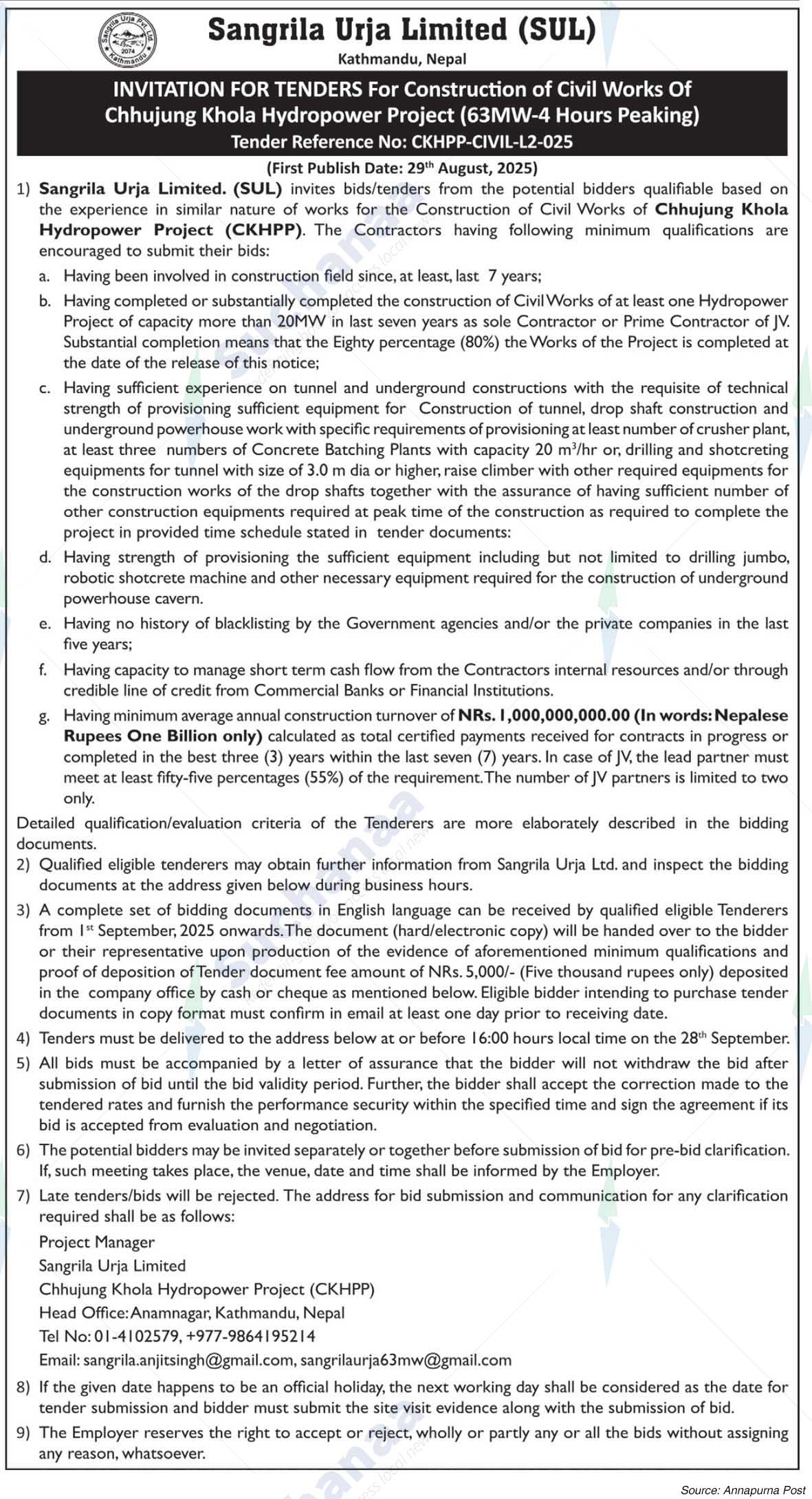 Sangrila Urja Limited (SUL)