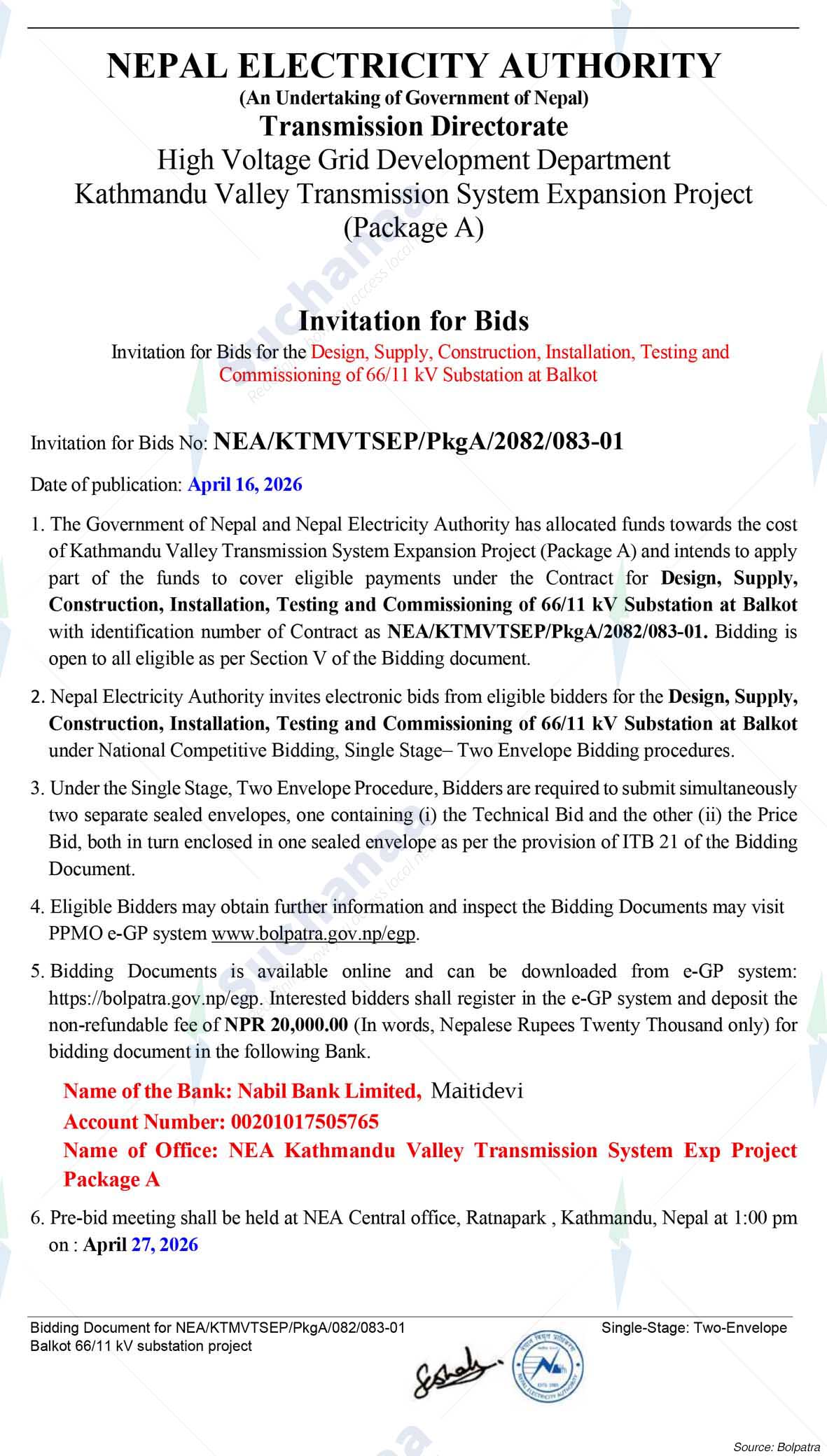 NEA, Kathmandu Valley Transmission System Expansion Project