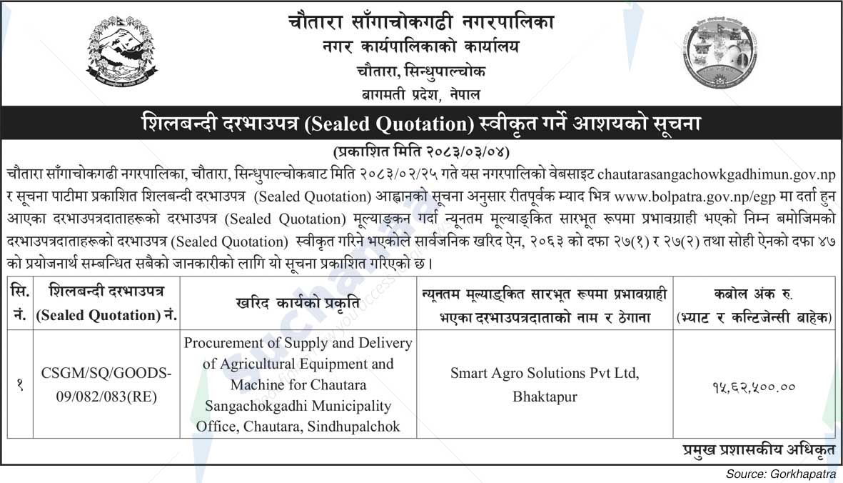 Chautara Sangchokgadhi Municipality