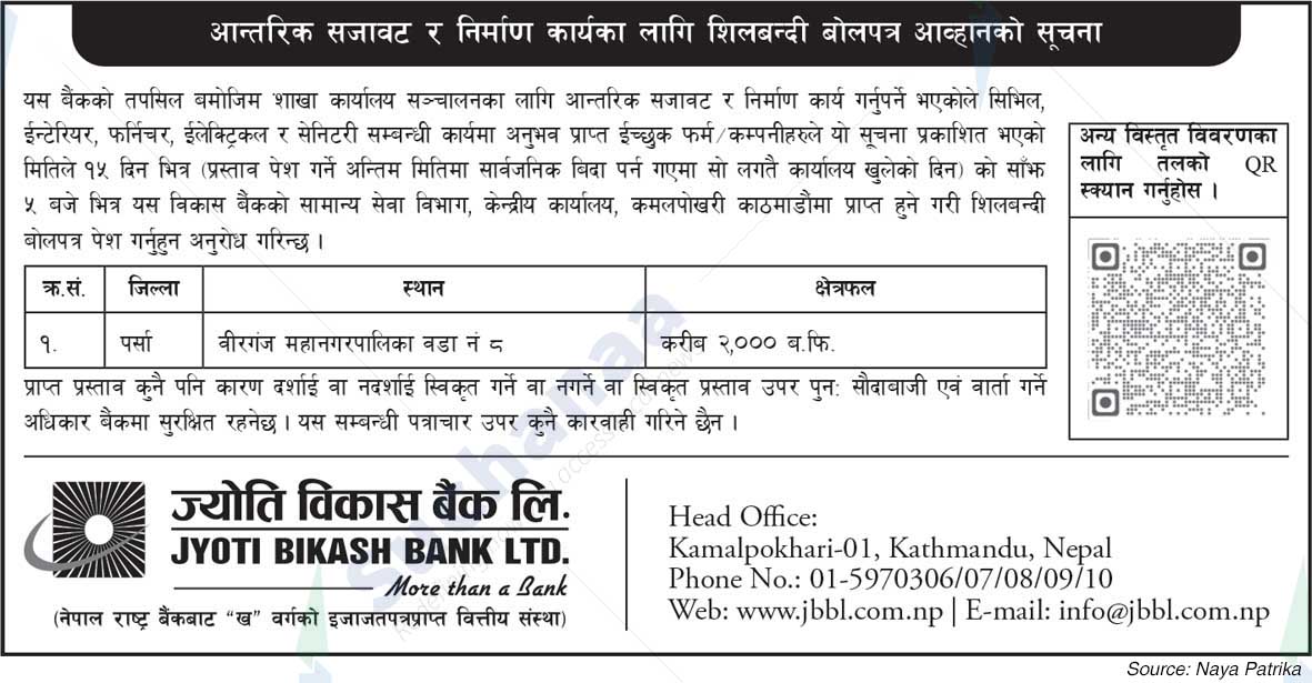 Jyoti Bikash Bank Limited