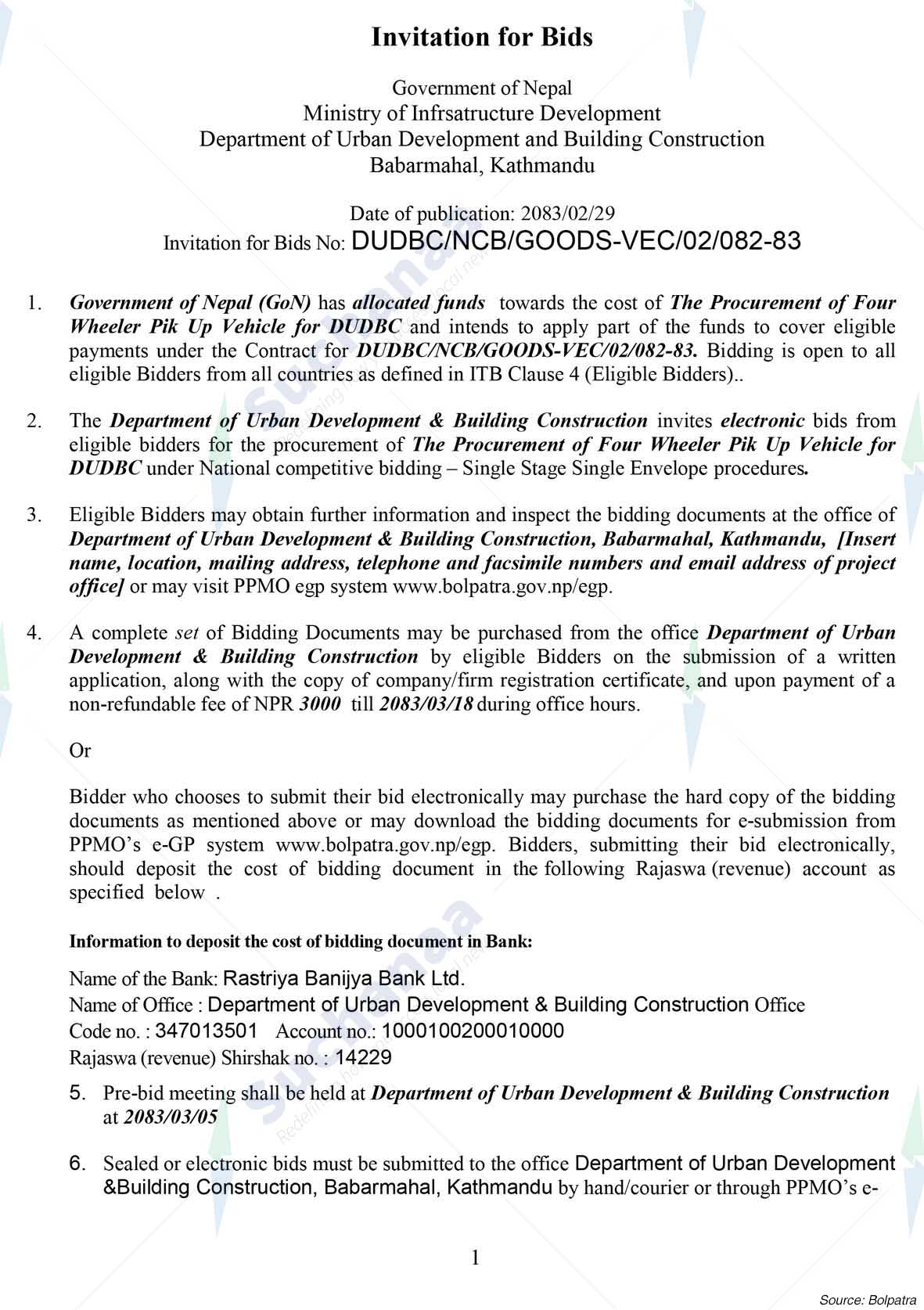 Department of Urban Development & Building Construction