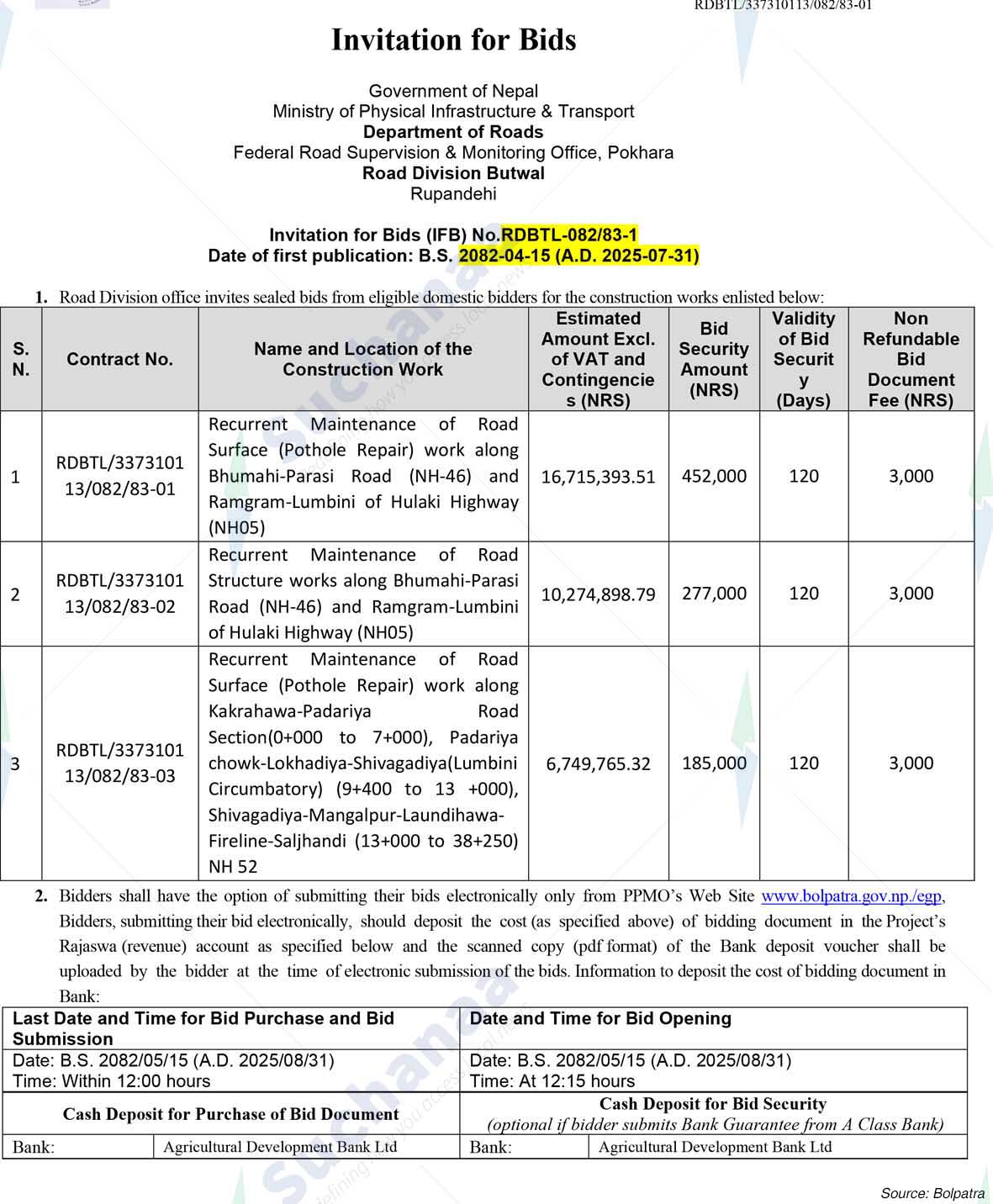 Road Division, Butwal