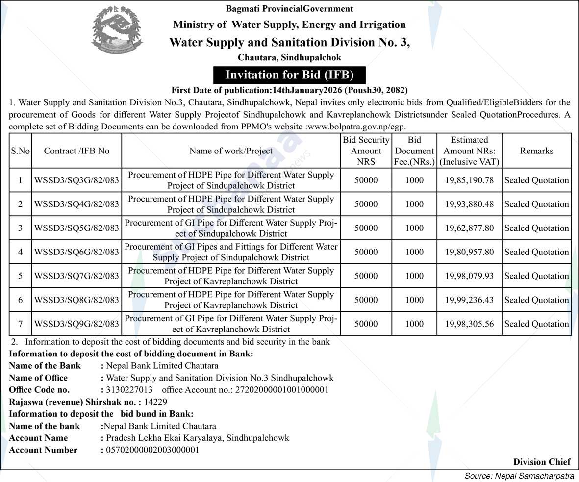 Water Supply and Sanitation Division No. 3, Sindhupalchok