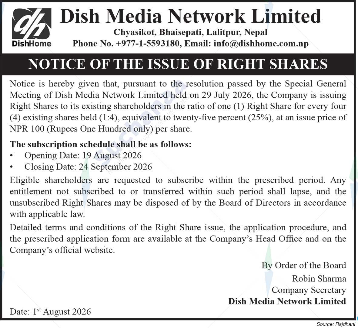 Dish Media Network Limited (DMN)