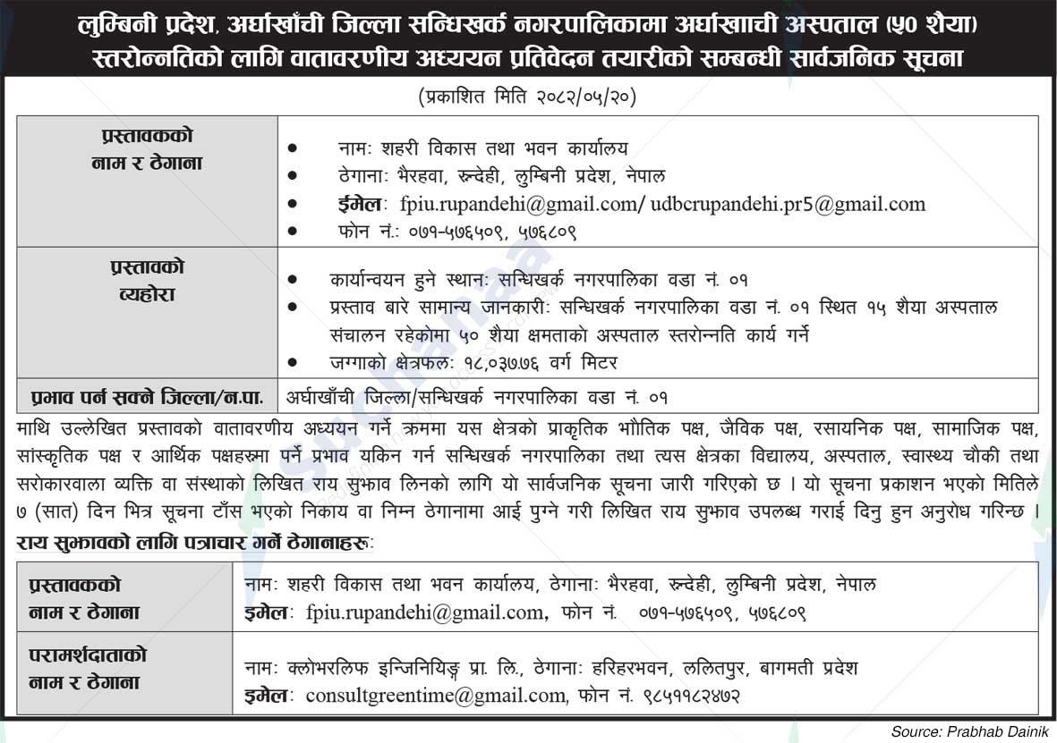 Project Office of Urban Development and Building Construction, Bhairahawa