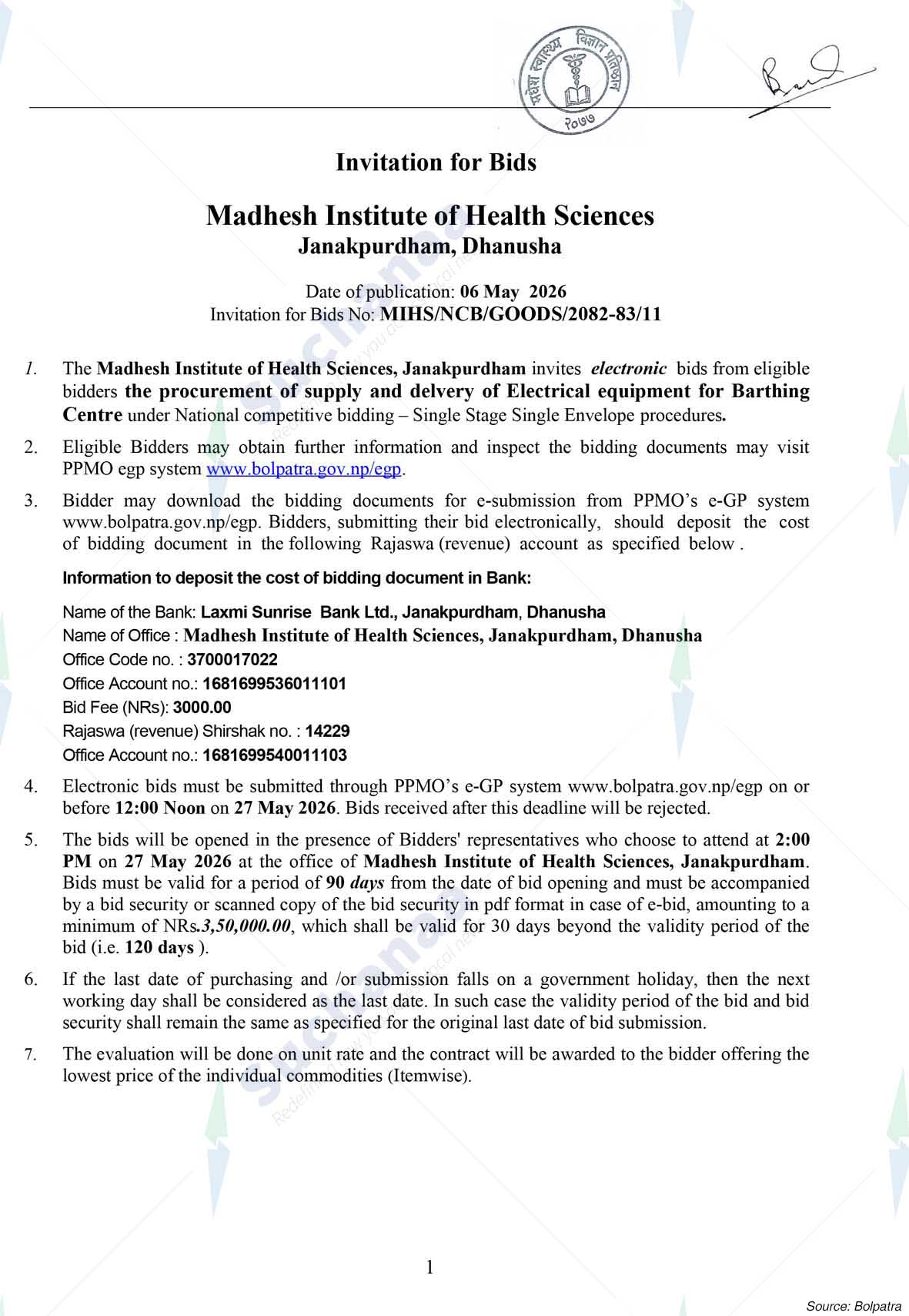 Madhesh Institute of Health Sciences (MIHS)