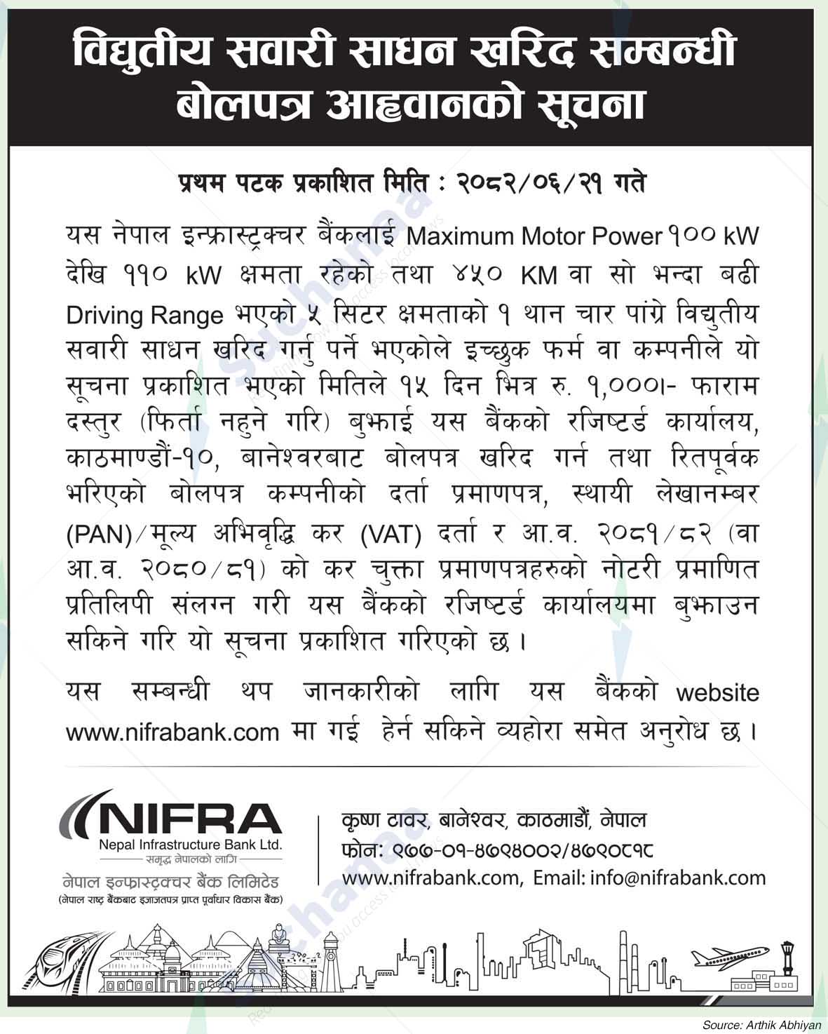 Nepal Infrastructure Bank Limited (NIFRA)
