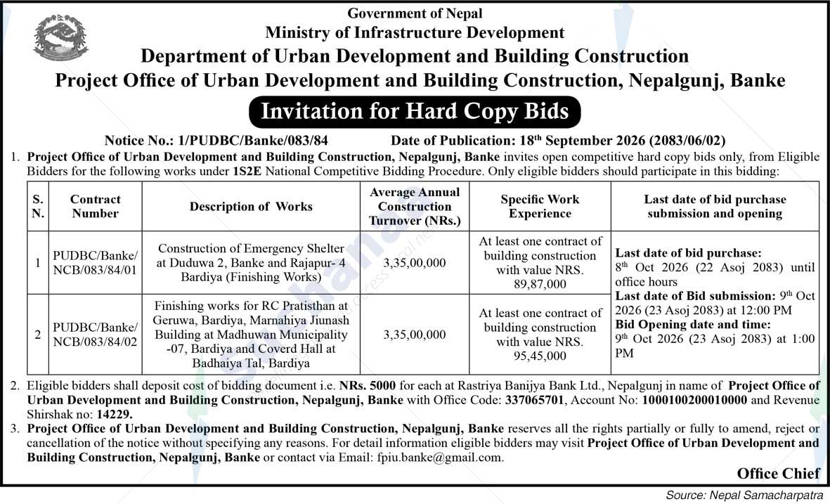 Project Office of Urban Development and Building Construction, Nepalgunj
