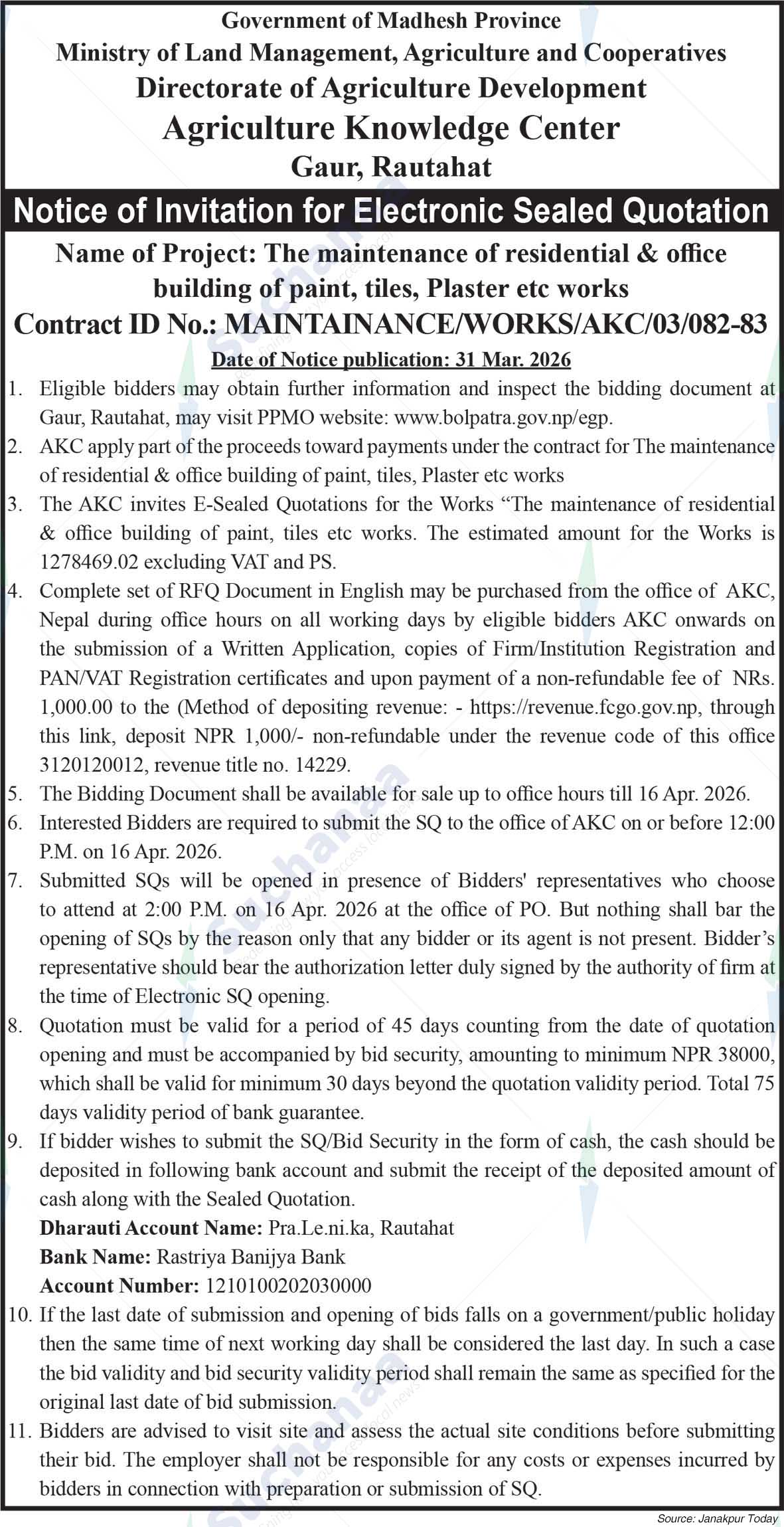 Agriculture Knowledge Center, Rautahat