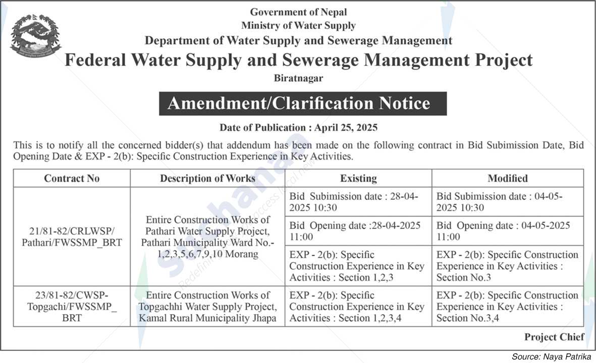 Federal Water Supply and Sewerage Management Project