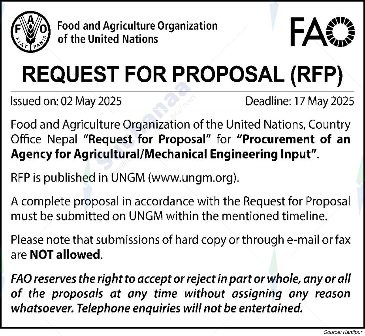 Food and Agriculture Organization of the United Nations (FAO)