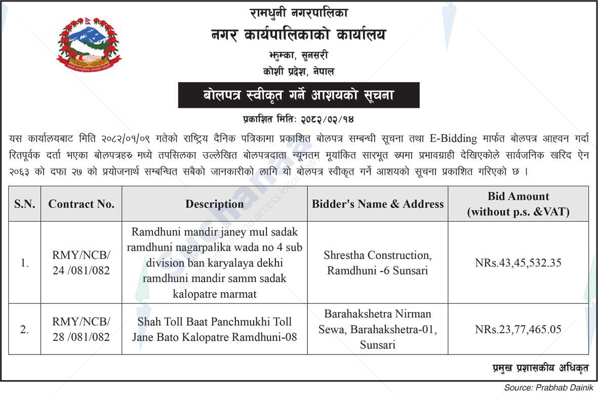 Ramdhuni Municipality