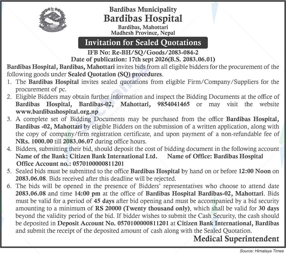 Bardibas Hospital
