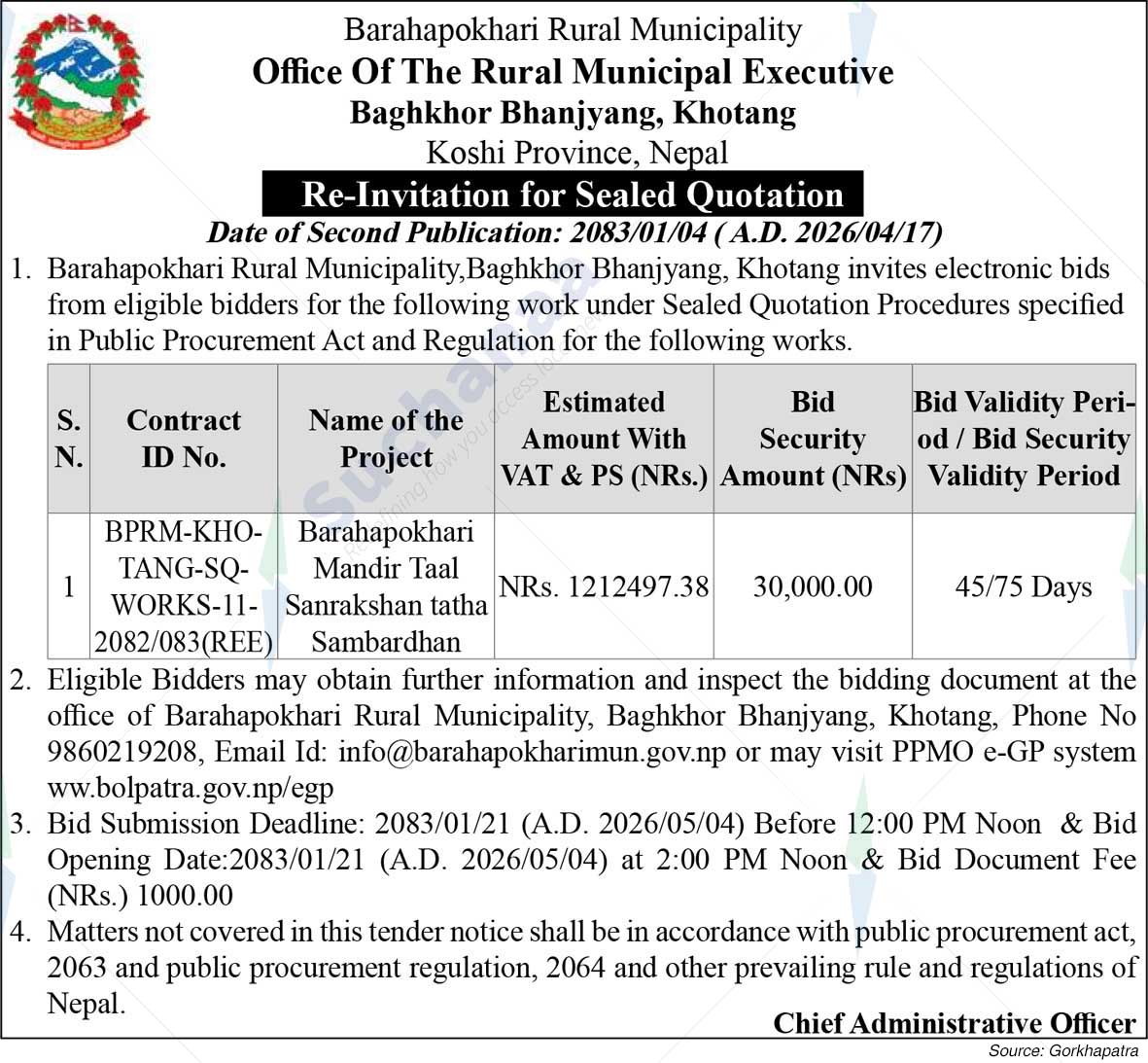Barahapokhari Rural Municipality