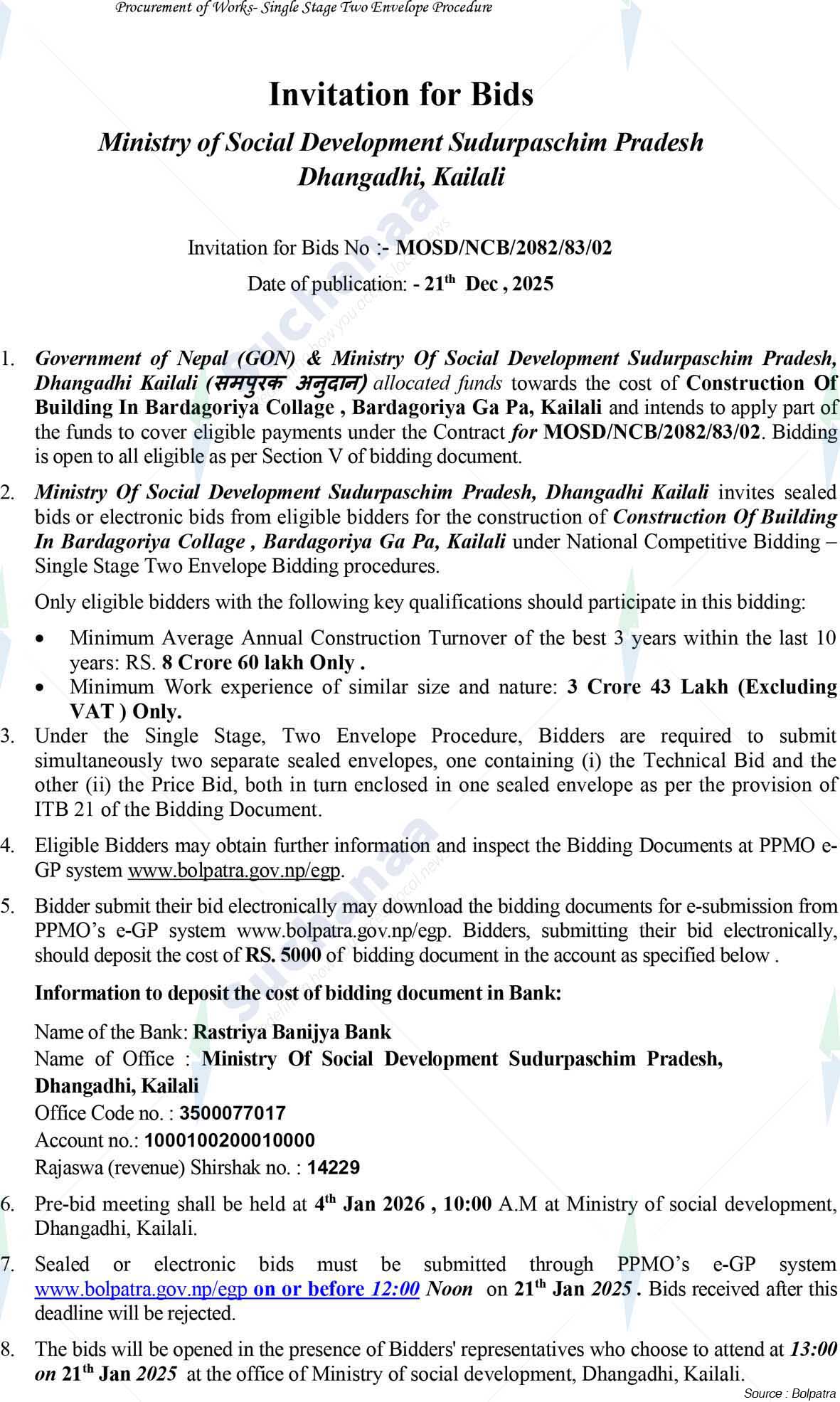 Ministry of Social Development, Sudurpashchim