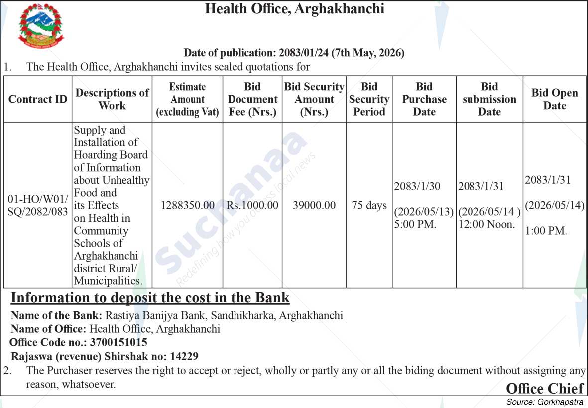 Health Office, Arghakhanchi