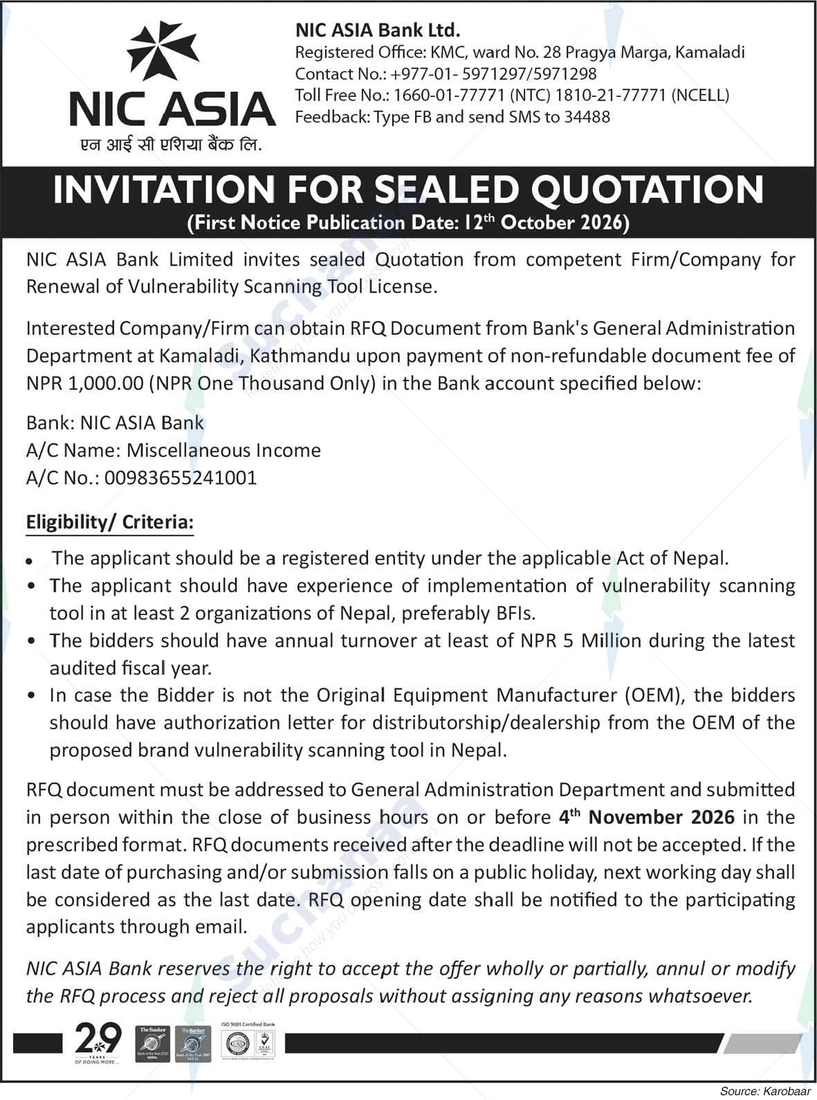 NIC Asia Bank Limited