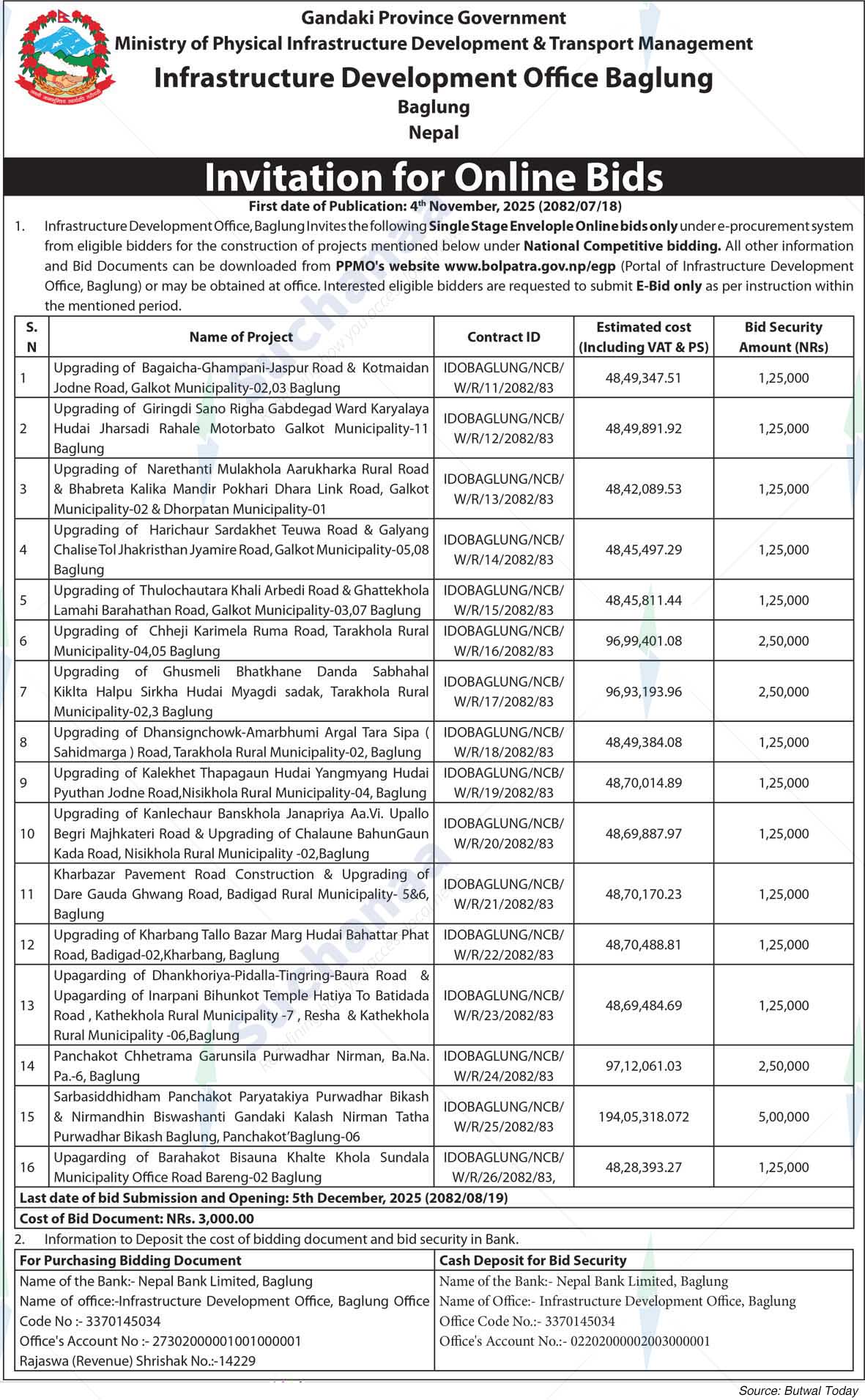 Infrastructure Development Office, Baglung
