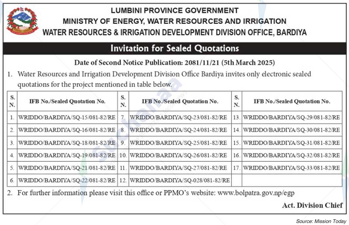 WATER RESOURCES & IRRIGATION DEVELOPMENT DIVISION OFFICE,