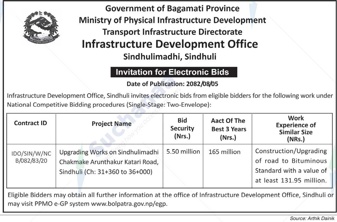 Infrastructure Development Office, Sindhulimadhi, Sindhuli