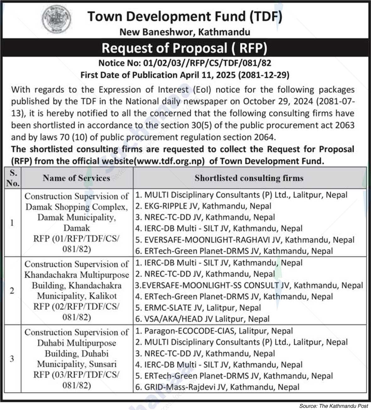 Town Development Fund (TDF)