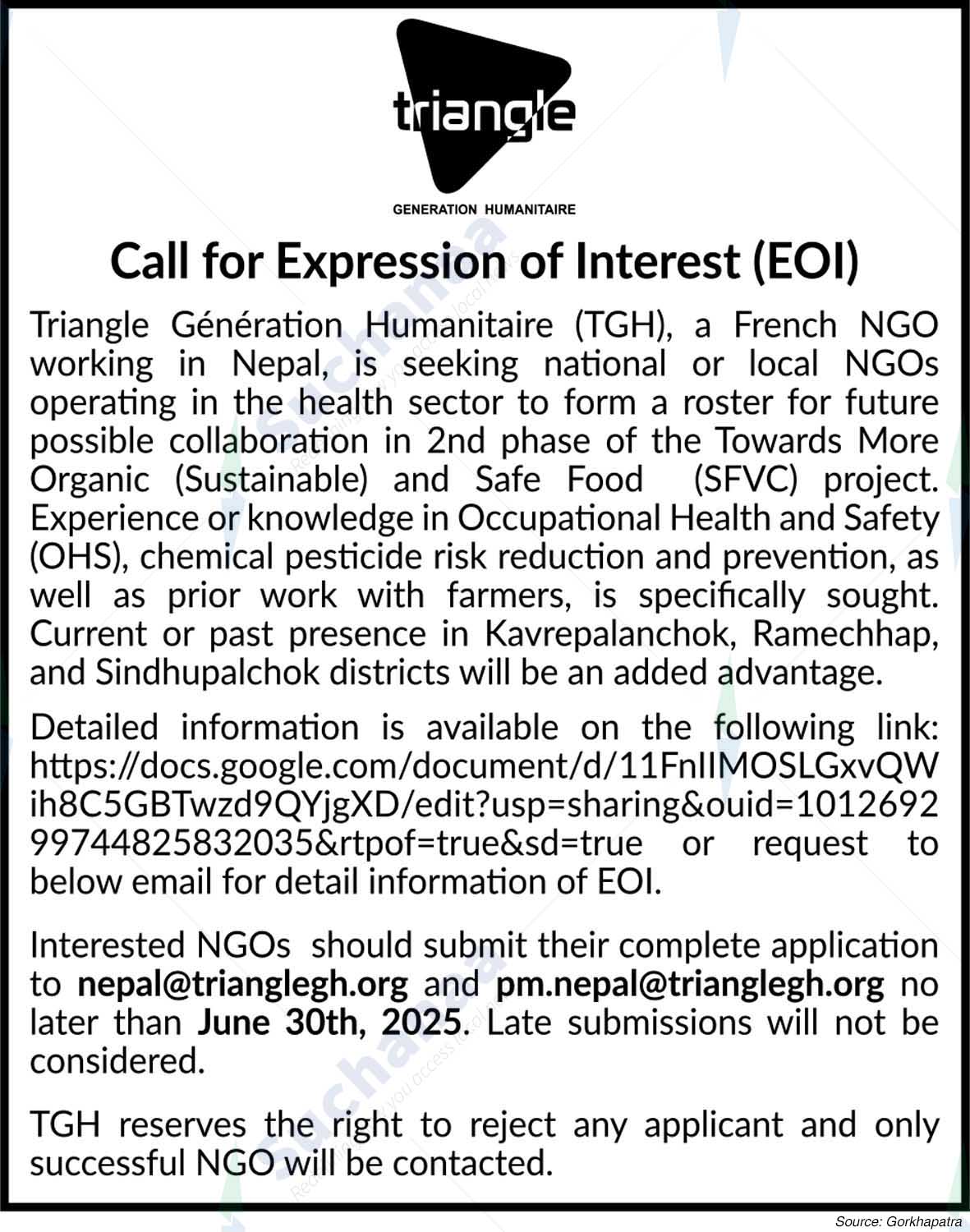 Triangle Génération Humanitaire (TGH)